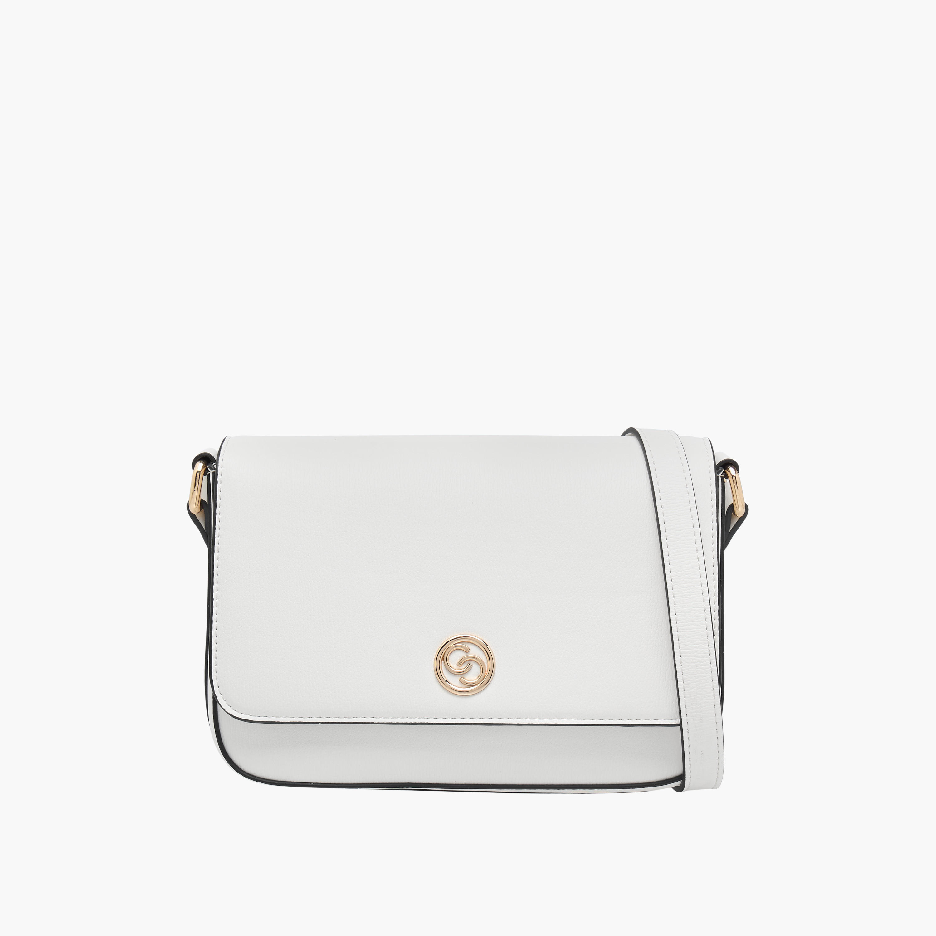 Celeste Solid Crossbody Bag with Flap Closure and Adjustable Strap-women-bagsandwallets-handbags-image-1