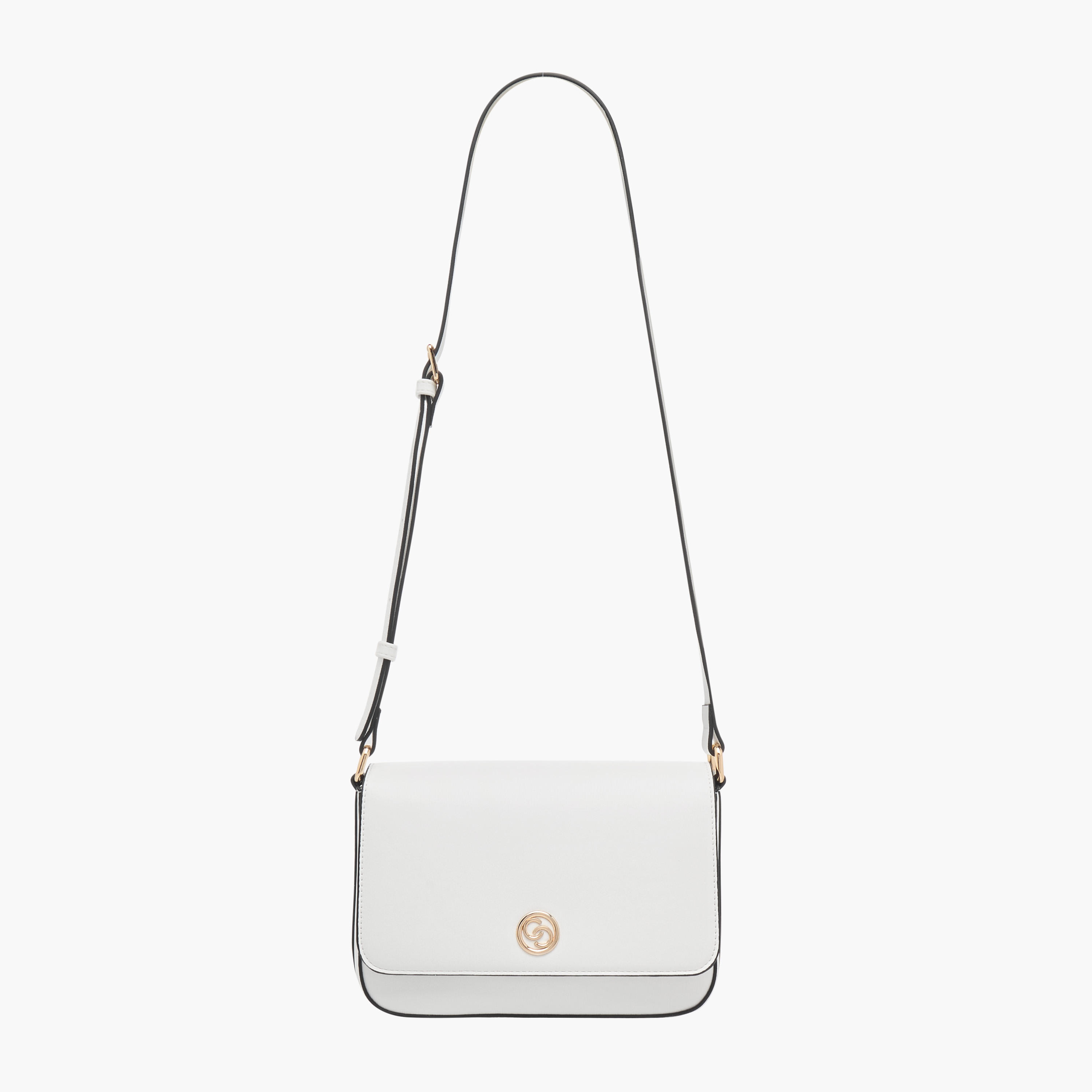 Celeste Solid Crossbody Bag with Flap Closure and Adjustable Strap-women-bagsandwallets-handbags-image-2
