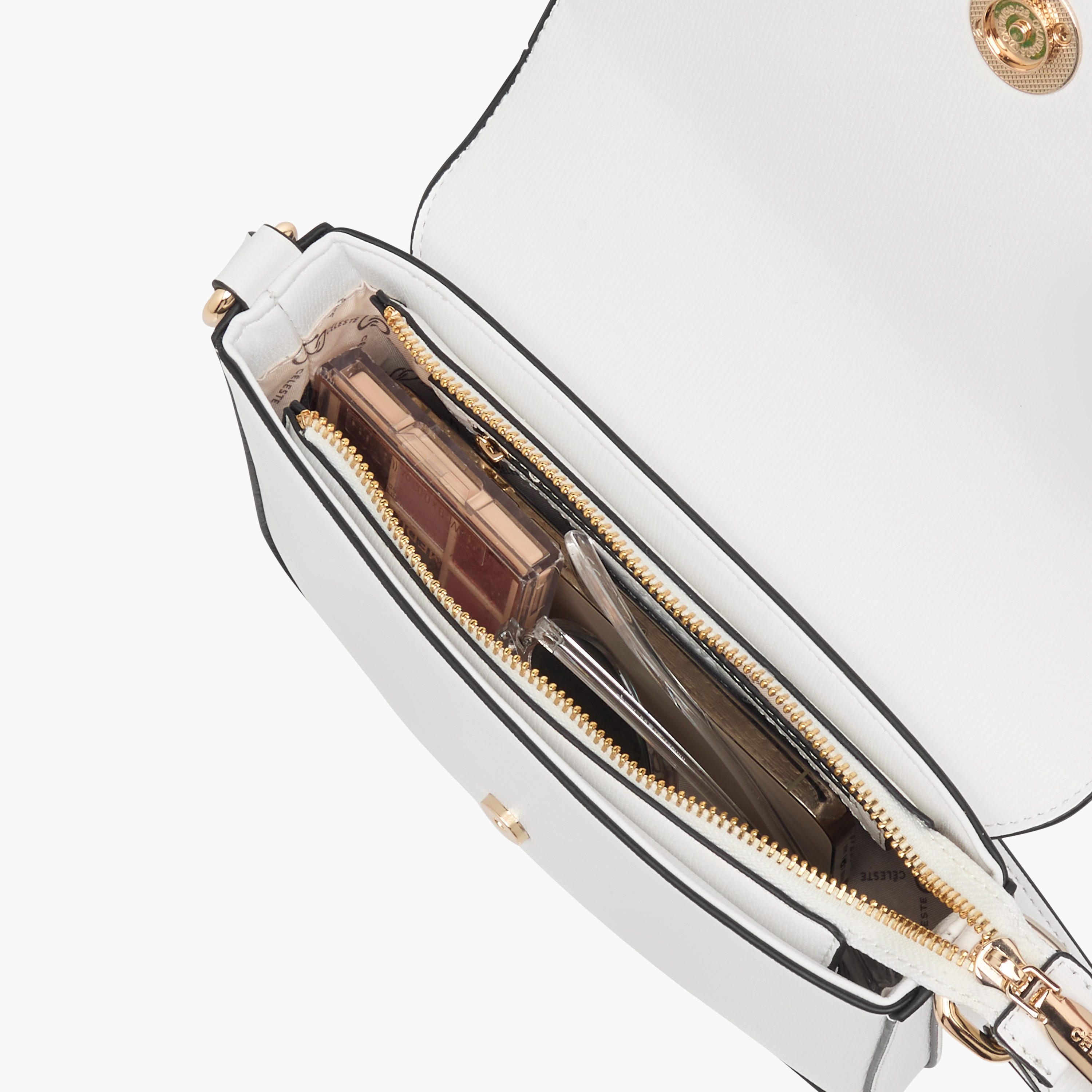 Celeste Solid Crossbody Bag with Flap Closure and Adjustable Strap-women-bagsandwallets-handbags-image-7