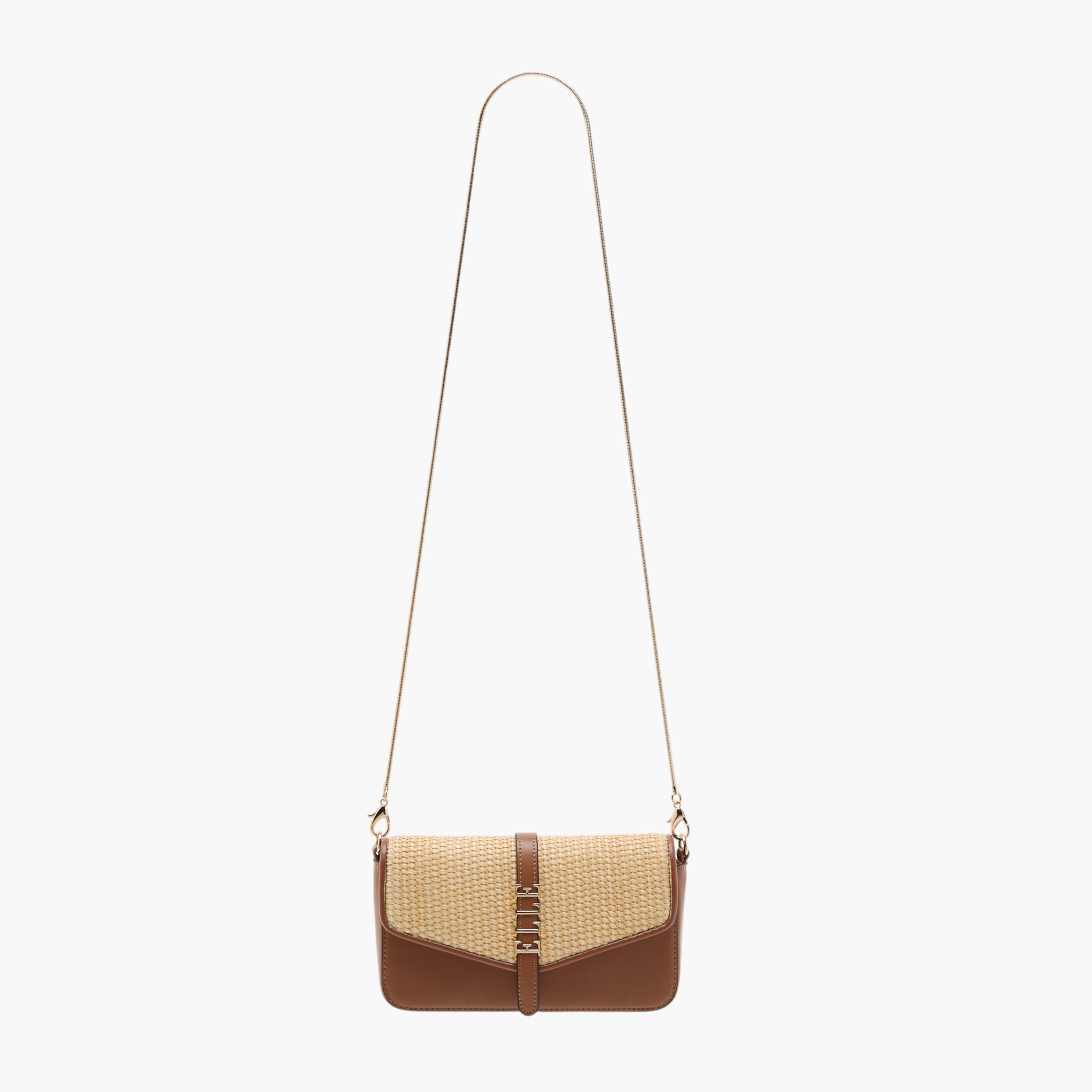 شنطة كروس بودي بارزة الملمس بحزام سلسلة وزر إغلاق من إيل-women-bagsandwallets-handbags-image-3
