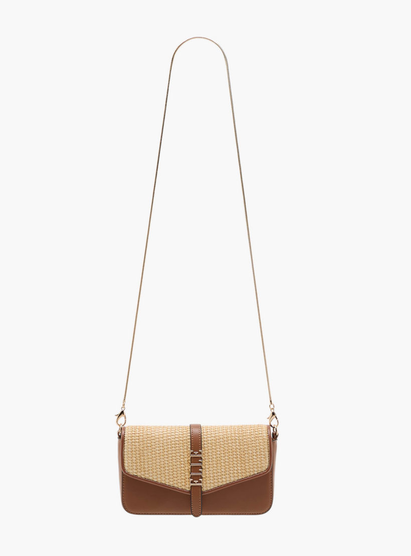شنطة كروس بودي بارزة الملمس بحزام سلسلة وزر إغلاق من إيل-women-bagsandwallets-handbags-image-3