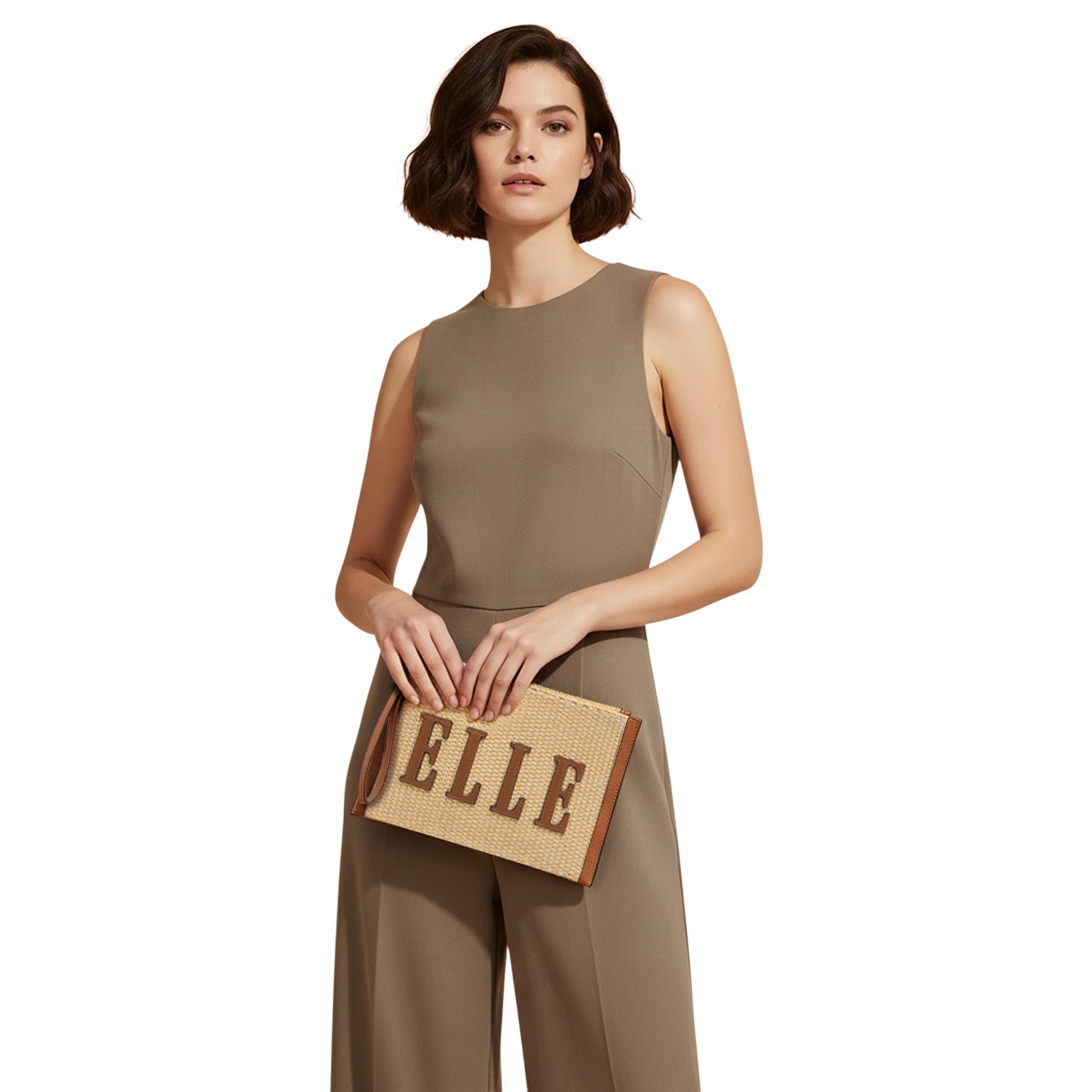 شنطة كلاتش بتفاصيل شعار وسحّاب وحلقة معصم من إيل-women-bagsandwallets-handbags-image-2