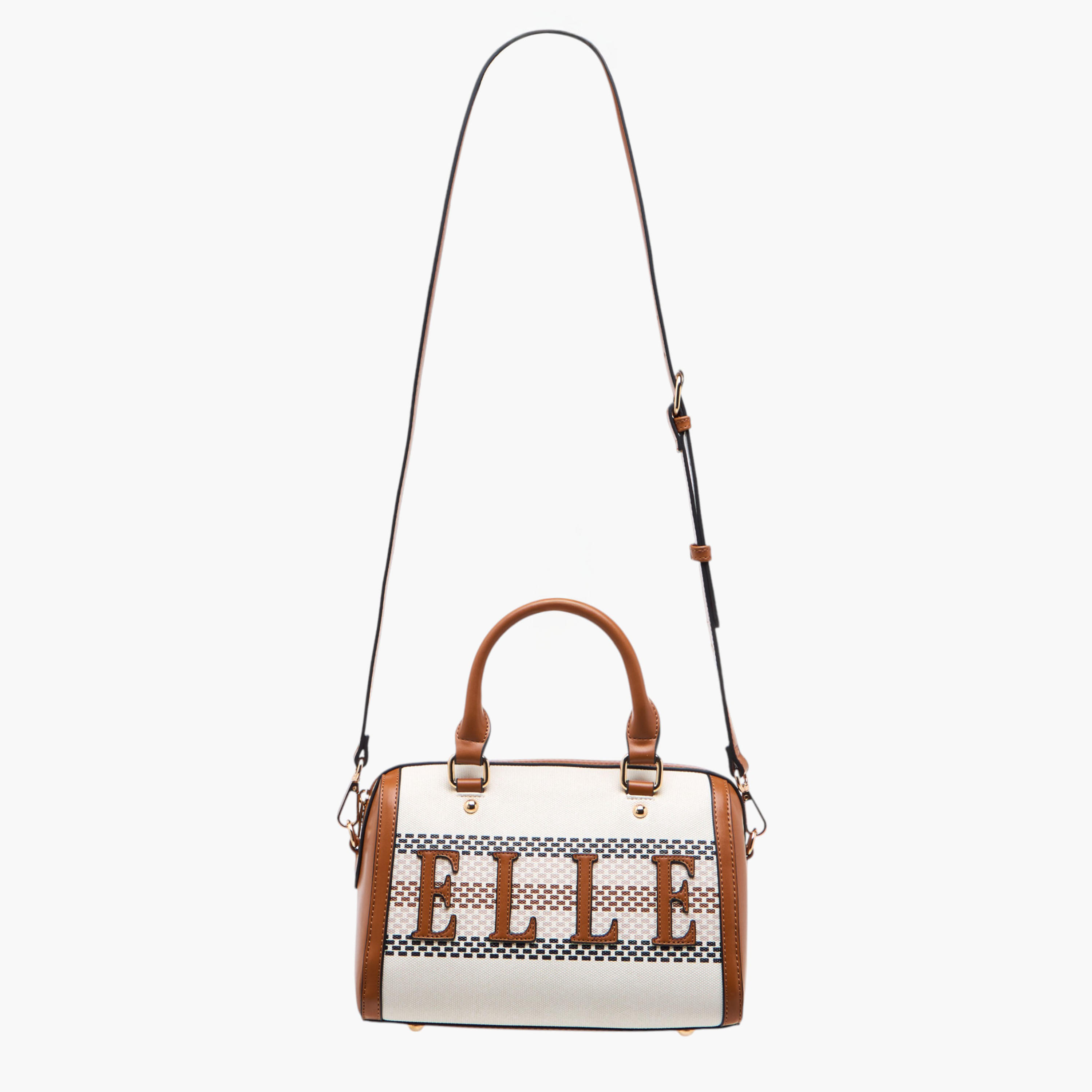 Elle Logo Detail Tote Bag with Double Handles and Zip Closure-women-bagsandwallets-handbags-image-3