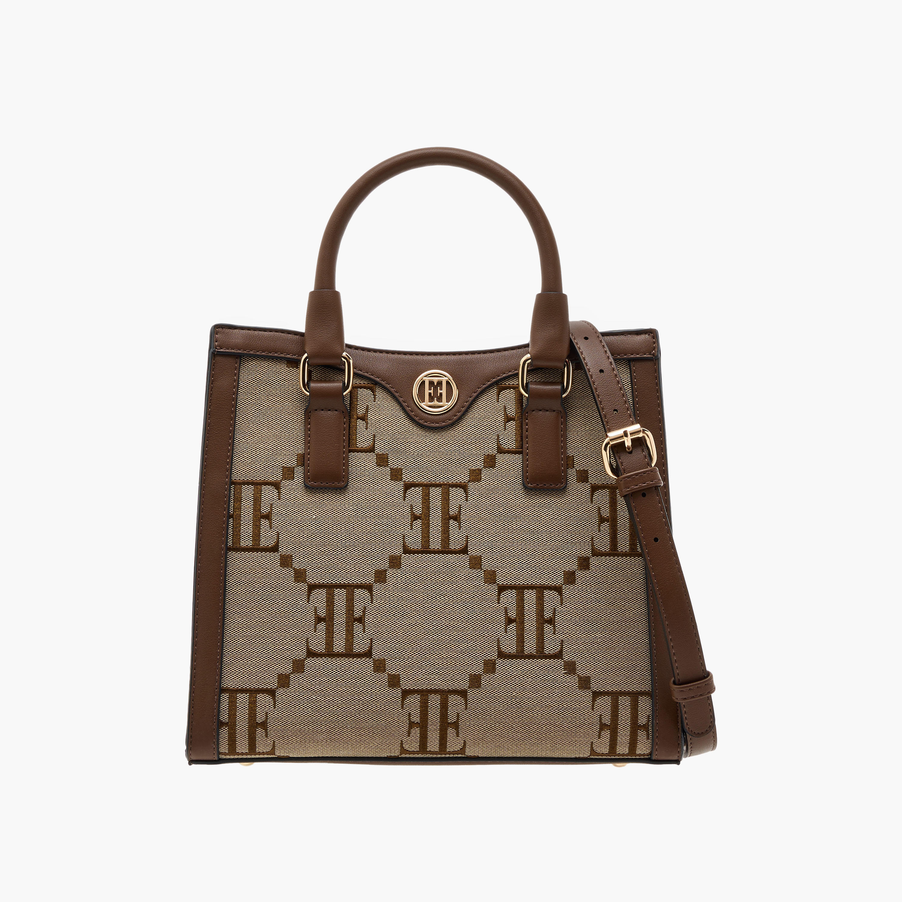 شنطة توتي بمقابض مزدوجة وسحاب إغلاق وتطريز مونوجرام من إيل-women-bagsandwallets-handbags-image-1