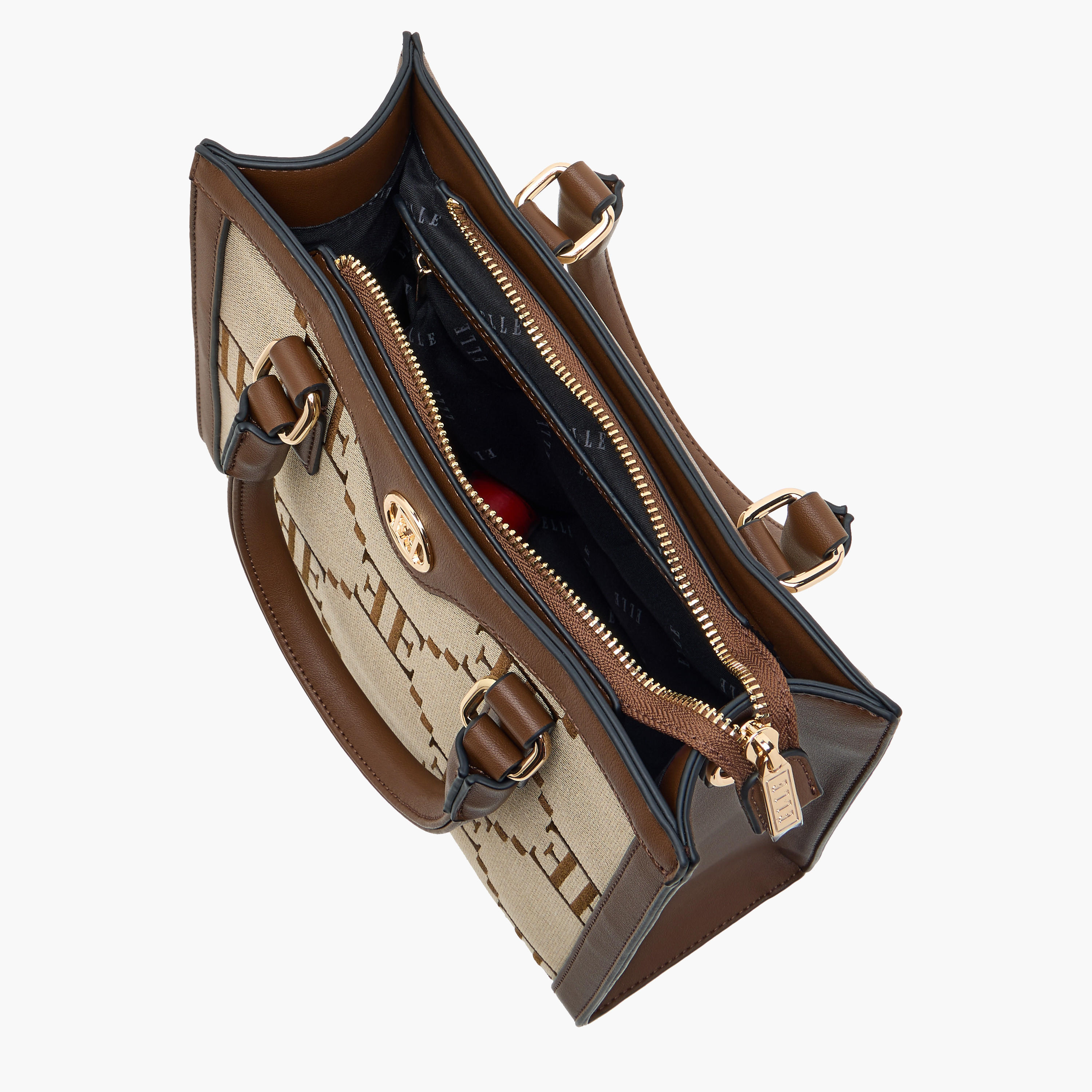 شنطة توتي بمقابض مزدوجة وسحاب إغلاق وتطريز مونوجرام من إيل-women-bagsandwallets-handbags-image-8
