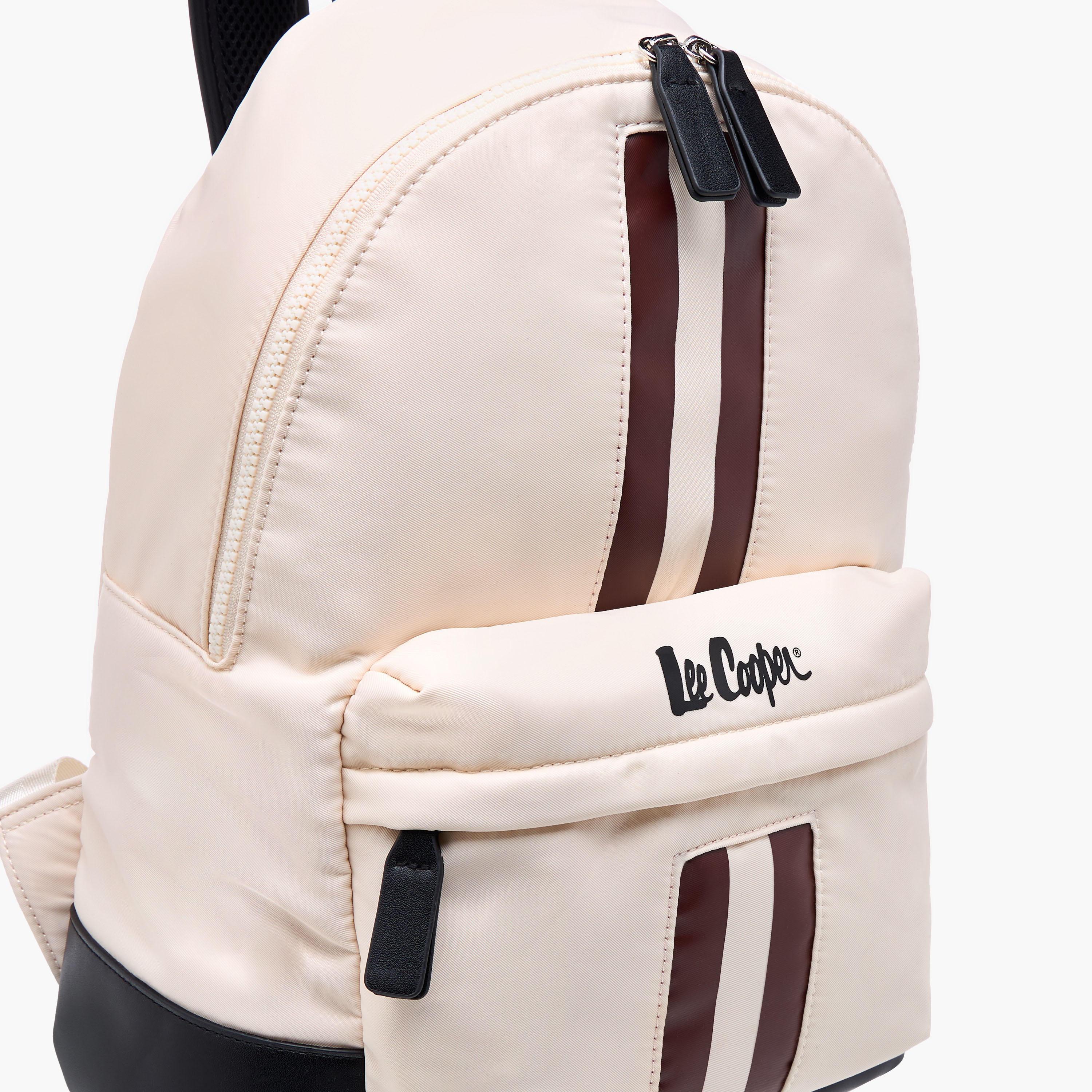 Lee Cooper Panelled Backpack with Zip Closure and Adjustable Strap - 29x15x40 cm-men-bags-image-4