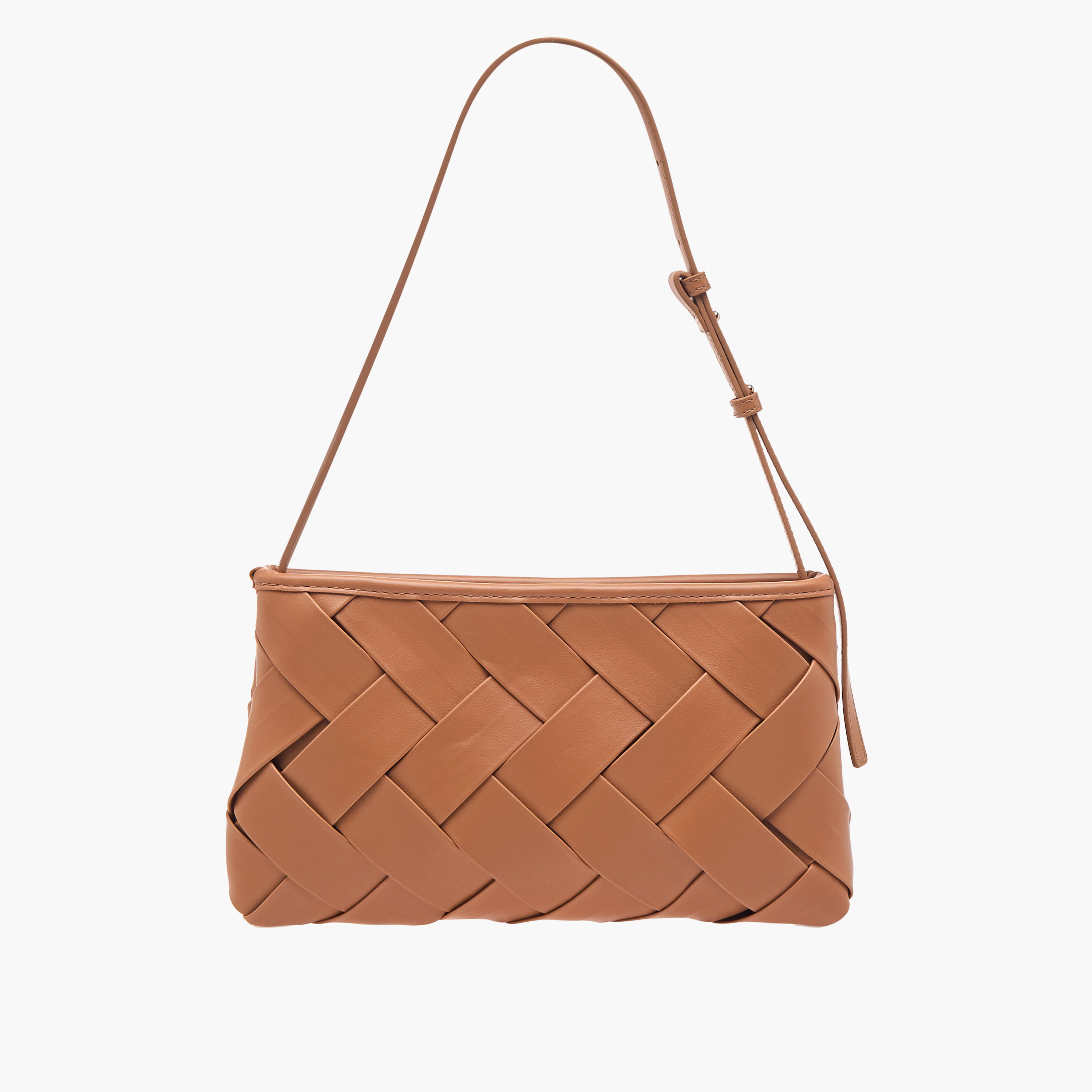 Sasha Textured Shoulder Bag with Zip Closure and Adjustable Strap-women-bagsandwallets-handbags-image-1