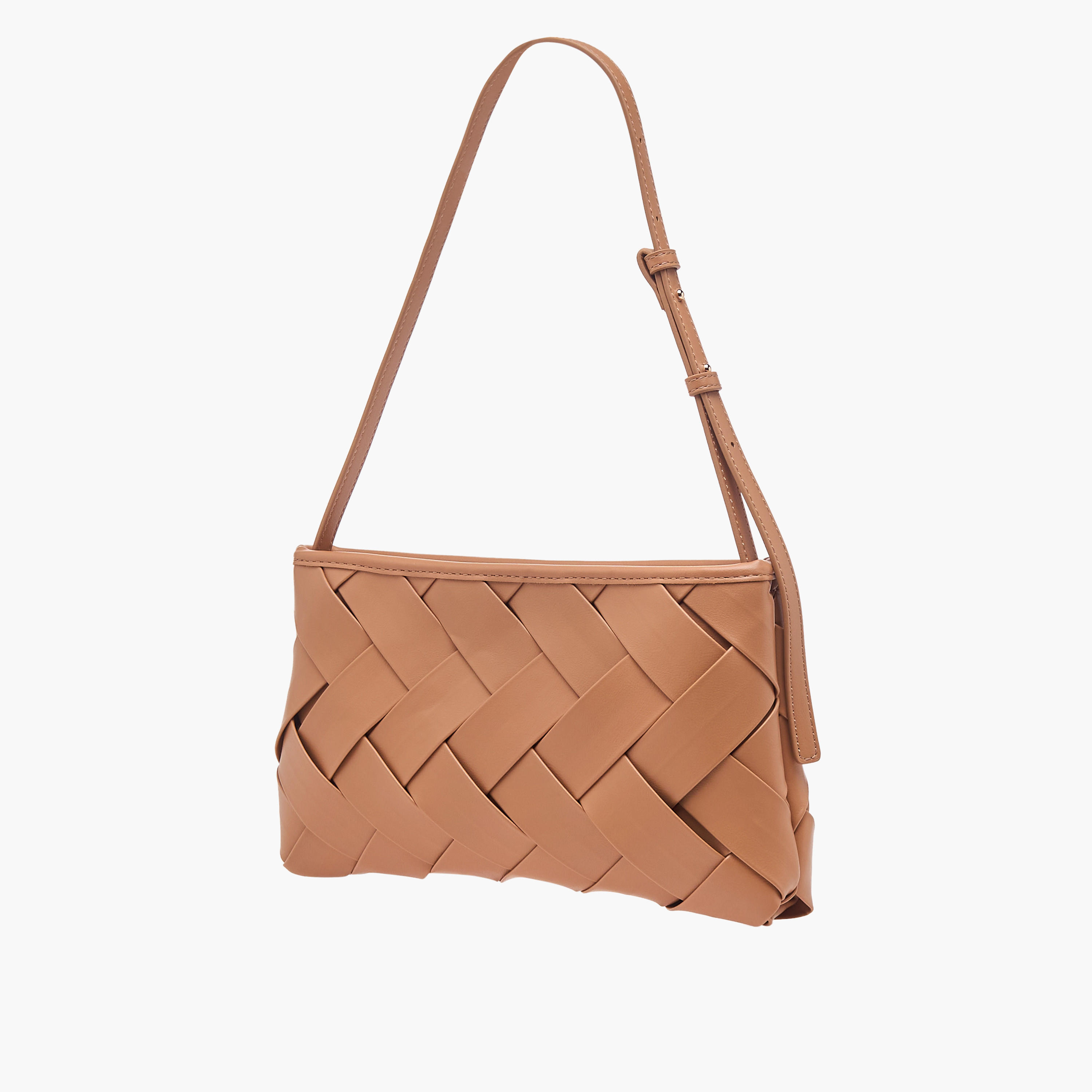 Sasha Textured Shoulder Bag with Zip Closure and Adjustable Strap-women-bagsandwallets-handbags-image-3