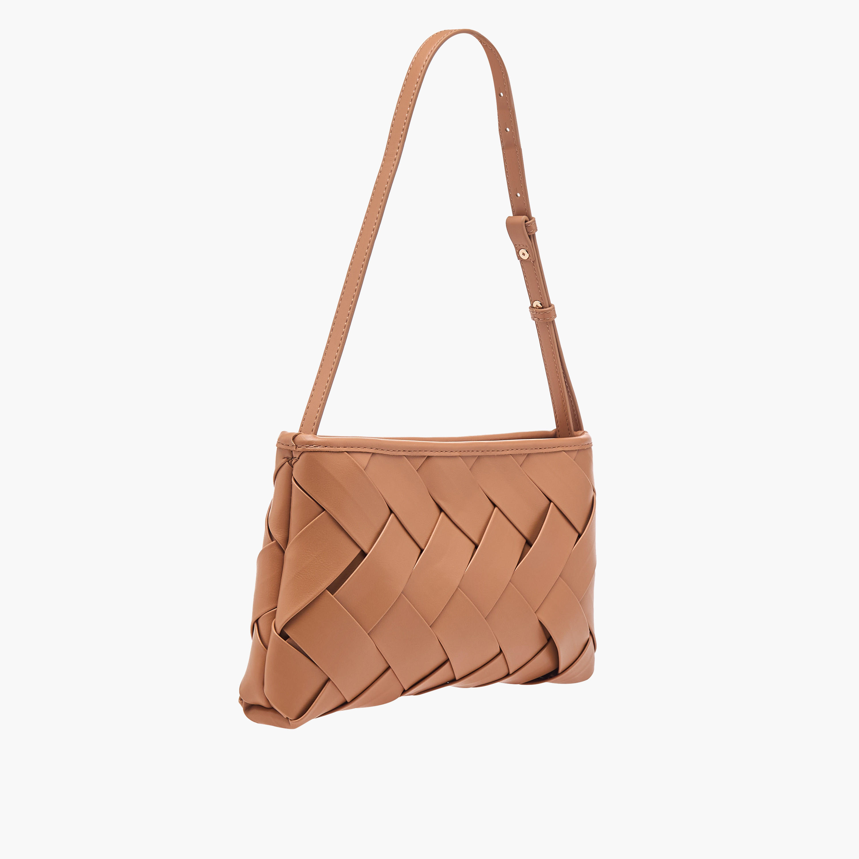 Sasha Textured Shoulder Bag with Zip Closure and Adjustable Strap-women-bagsandwallets-handbags-image-4