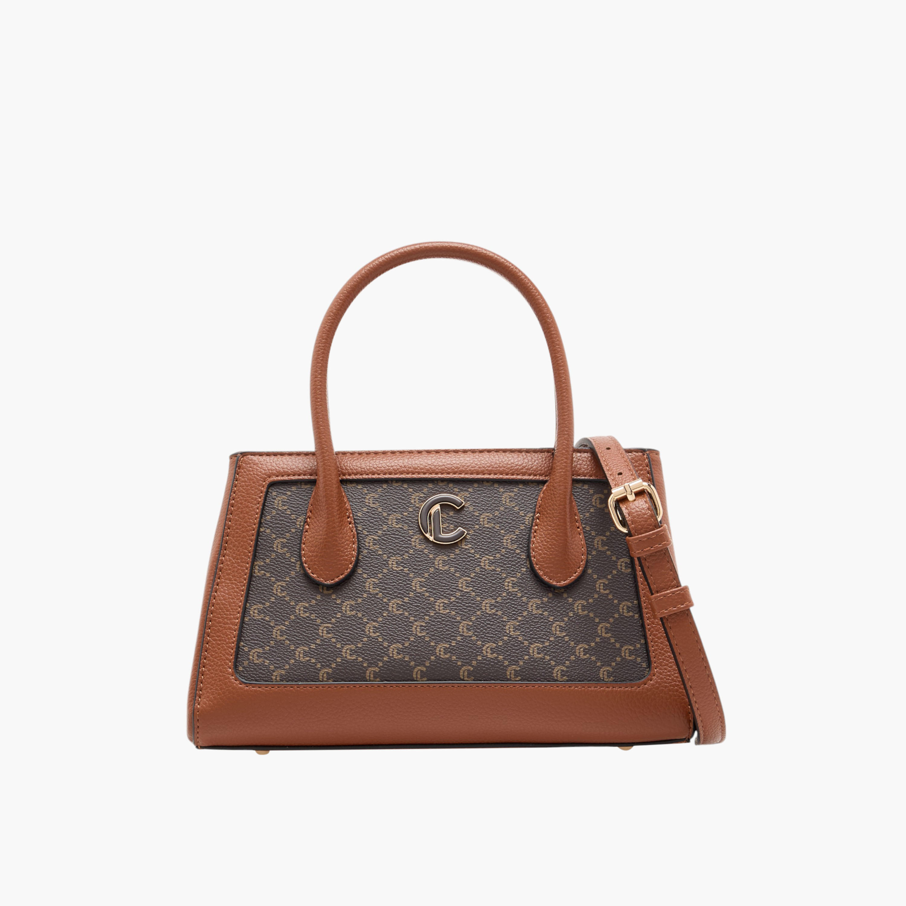 Le Confort Monogram Print Tote Bag with Detachable Strap and Zip Closure-women-bagsandwallets-handbags-image-1