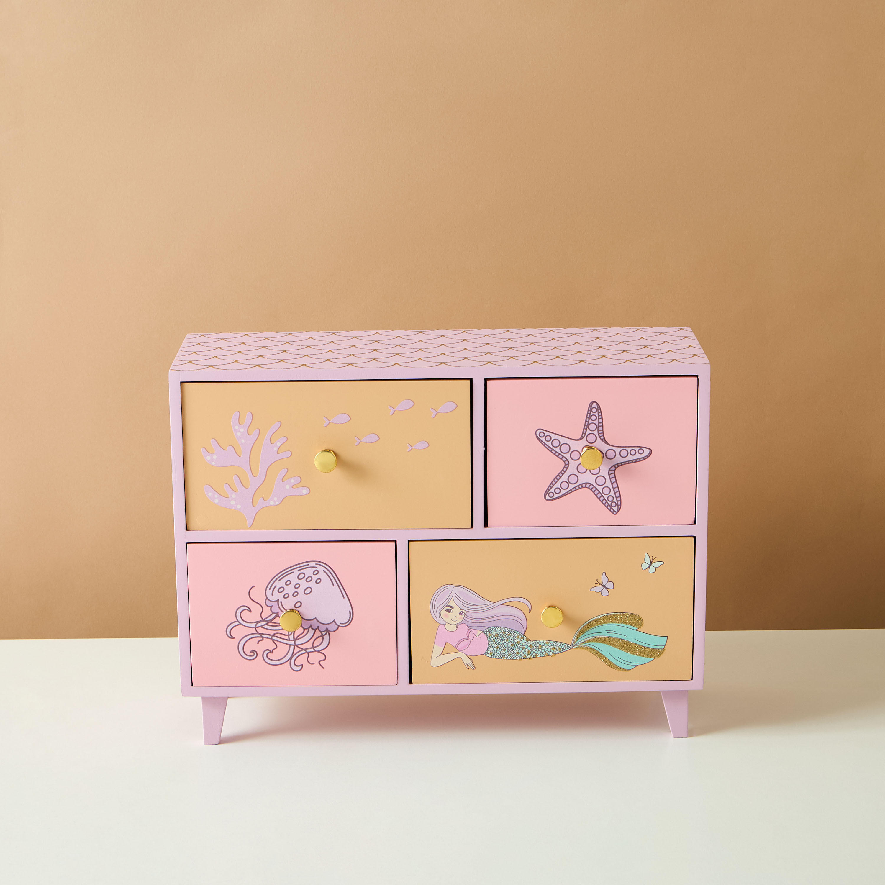 Mermaid 4-Compartment Jewellery Box - 28x10x21 cms-women-watchesandjewellery-jewellery-storage-image-2