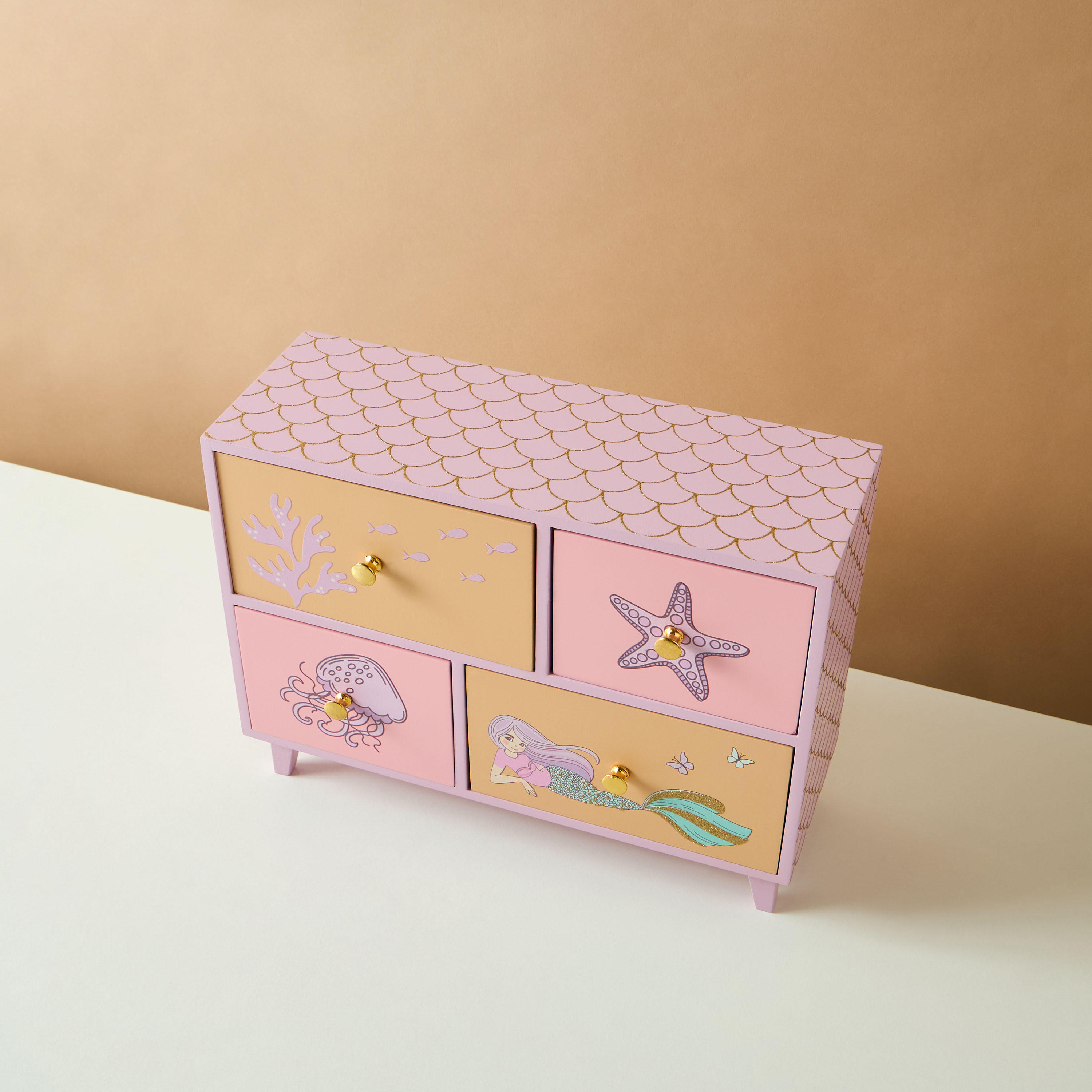 Mermaid 4-Compartment Jewellery Box - 28x10x21 cms-women-watchesandjewellery-jewellery-storage-image-3