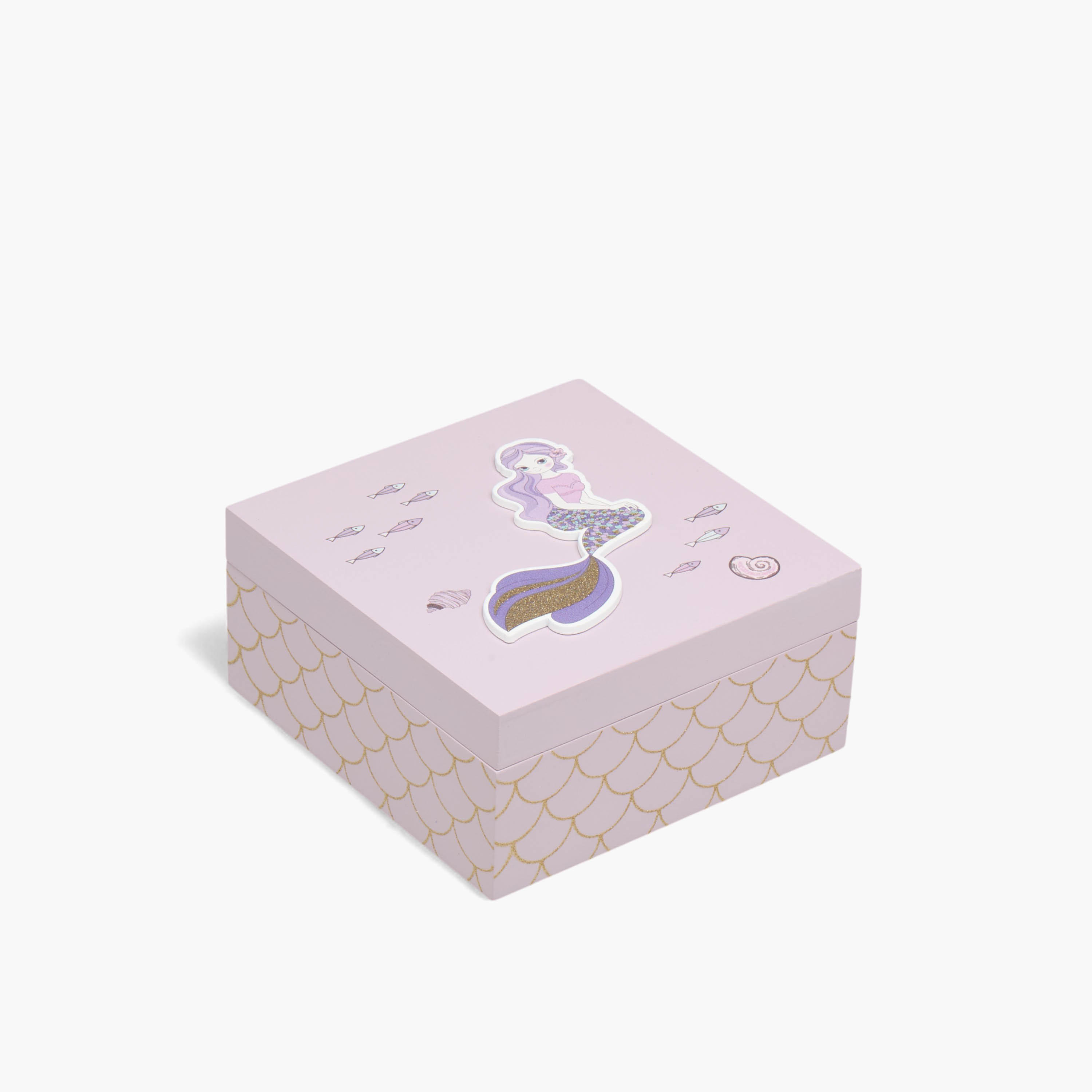 Mermaid Glitter Embellished Jewellery Box - 15x15x7 cms-women-watchesandjewellery-jewellery-storage-image-1