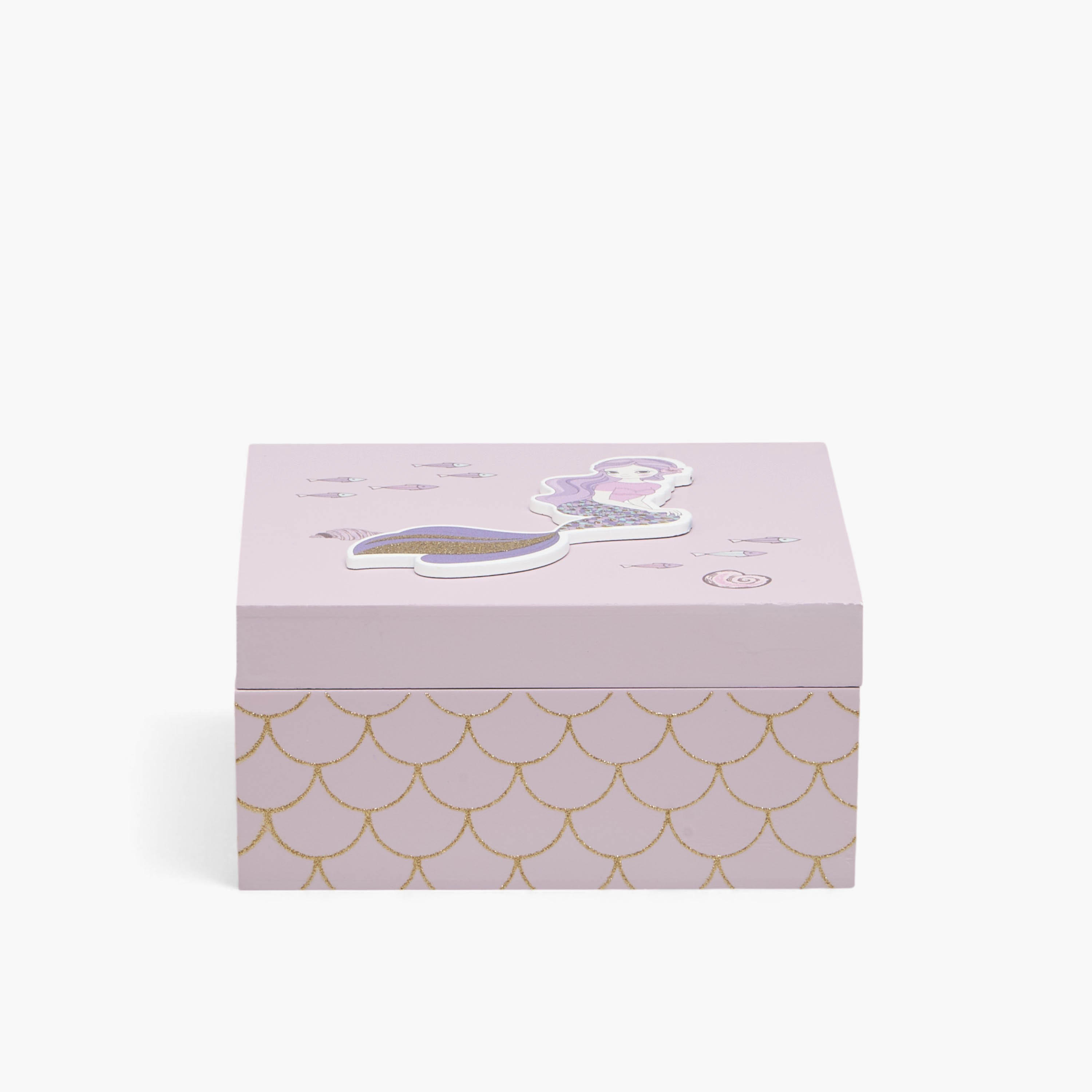 Mermaid Glitter Embellished Jewellery Box - 15x15x7 cms-women-watchesandjewellery-jewellery-storage-image-2