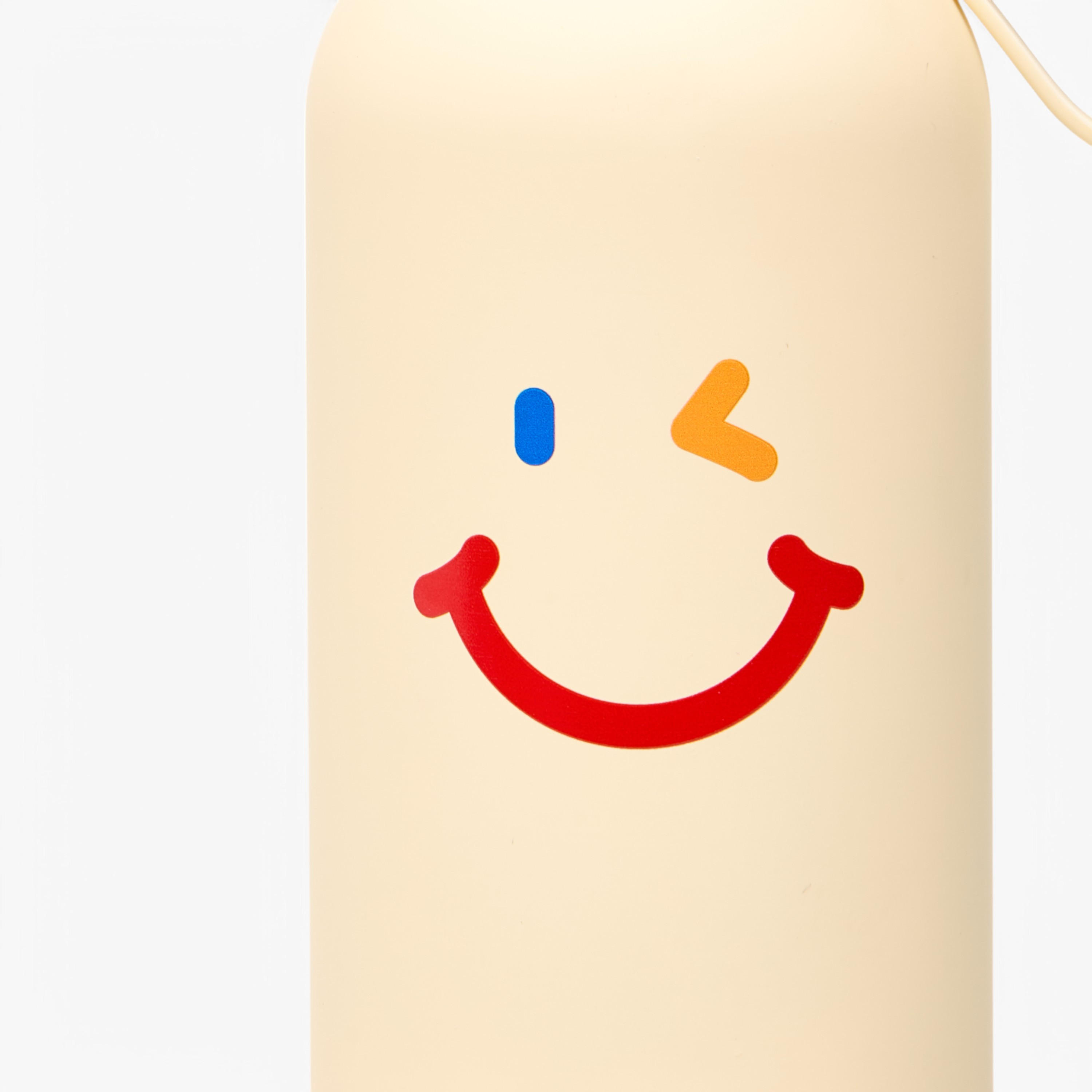 Winking Smile Print Stainless Steel Water Bottle - 500 ml-school-waterbottles-image-3