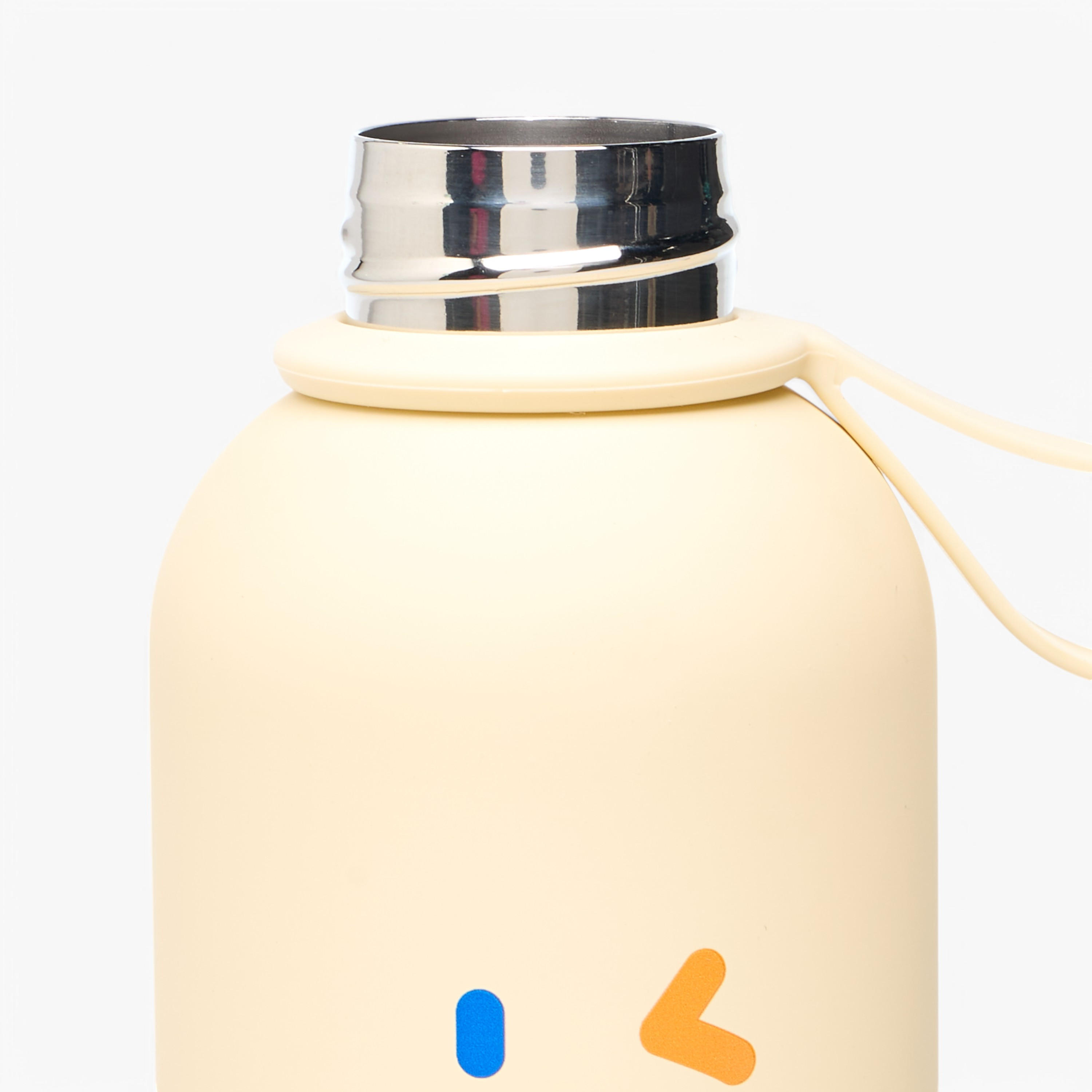 Winking Smile Print Stainless Steel Water Bottle - 500 ml-school-waterbottles-image-4