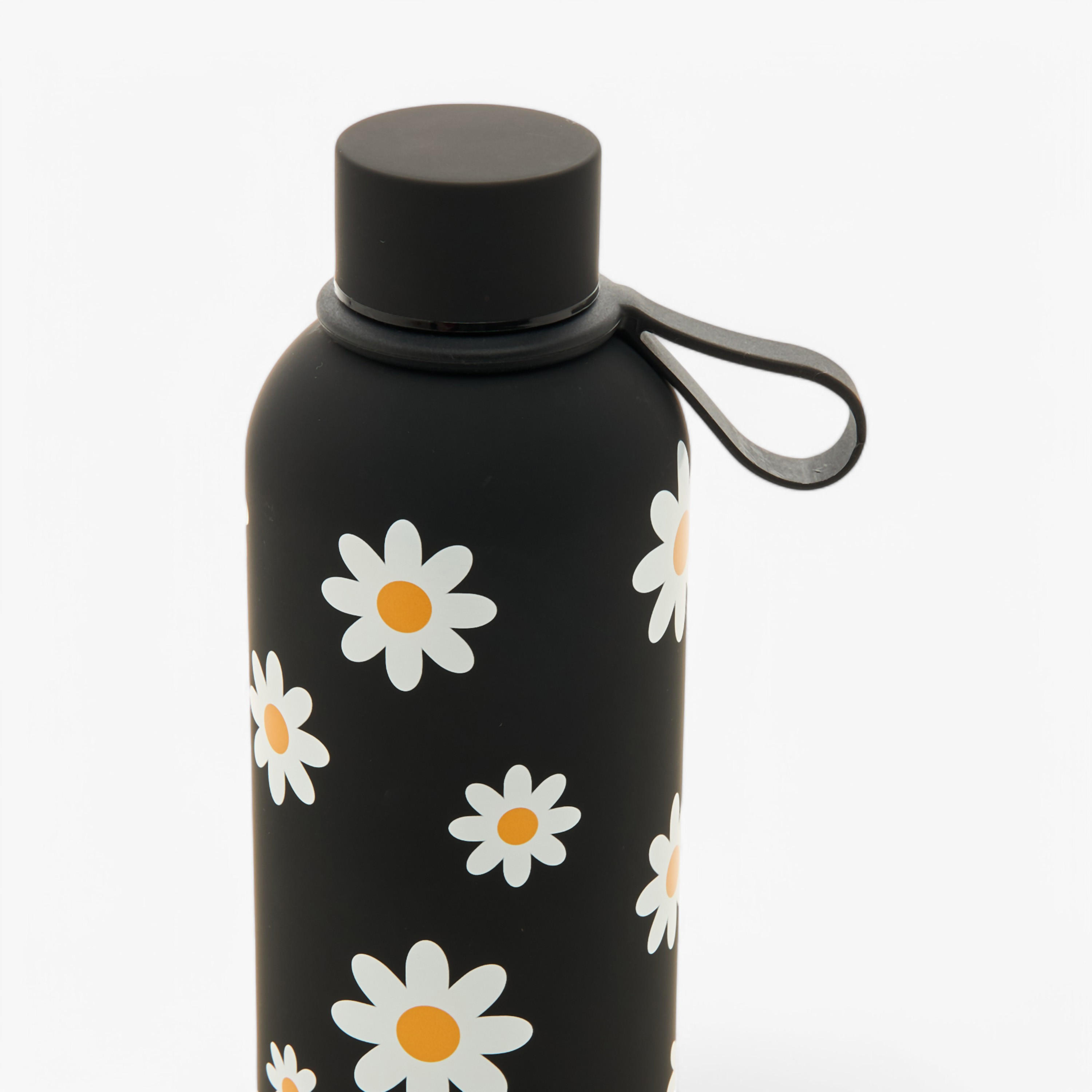 Floral Print Water Bottle with Screw Lid and Handle - 500 ml-school-waterbottles-image-3