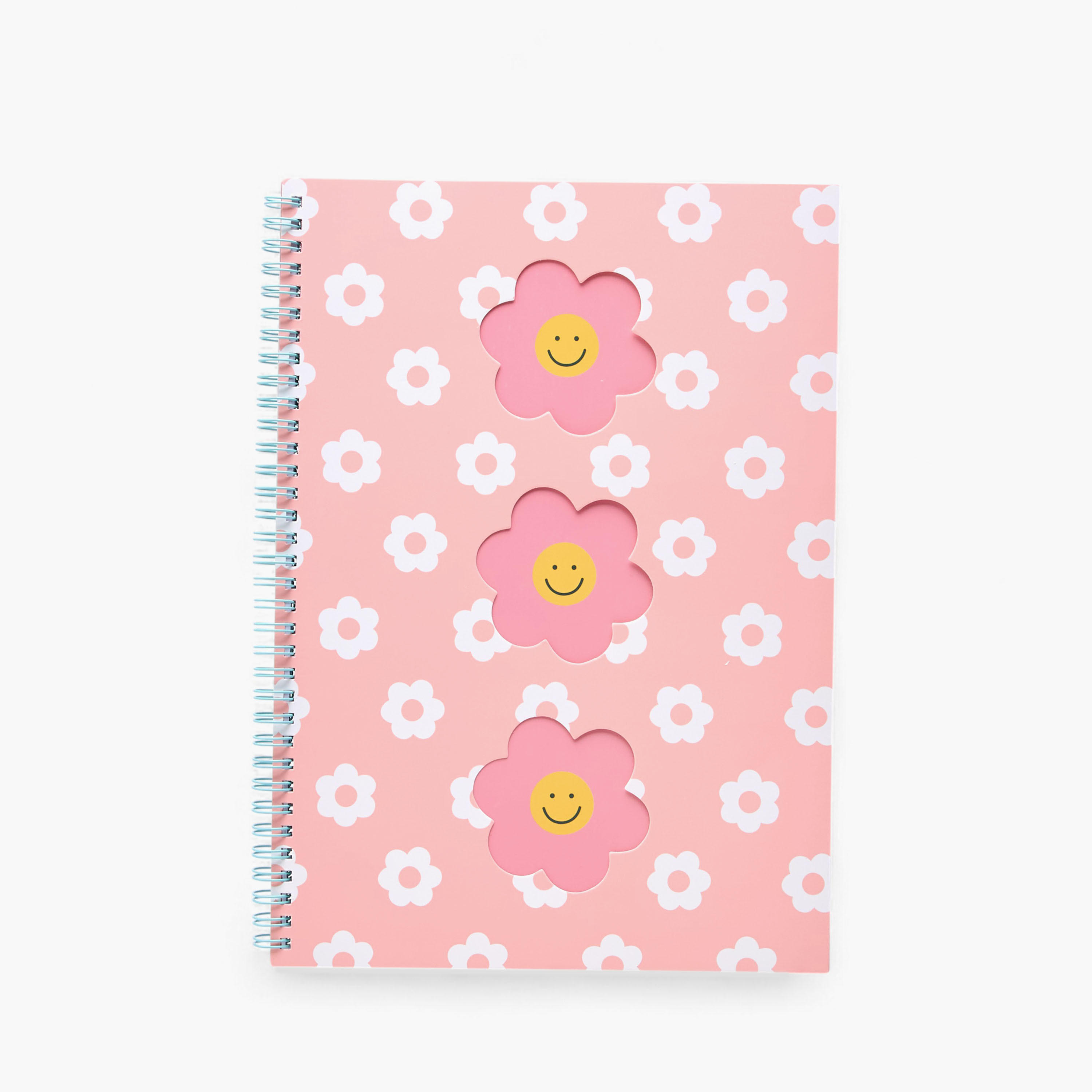 Floral Print 60-Sheet Ruled Sprial A4 Notebook-school-stationery-notebooks-image-1