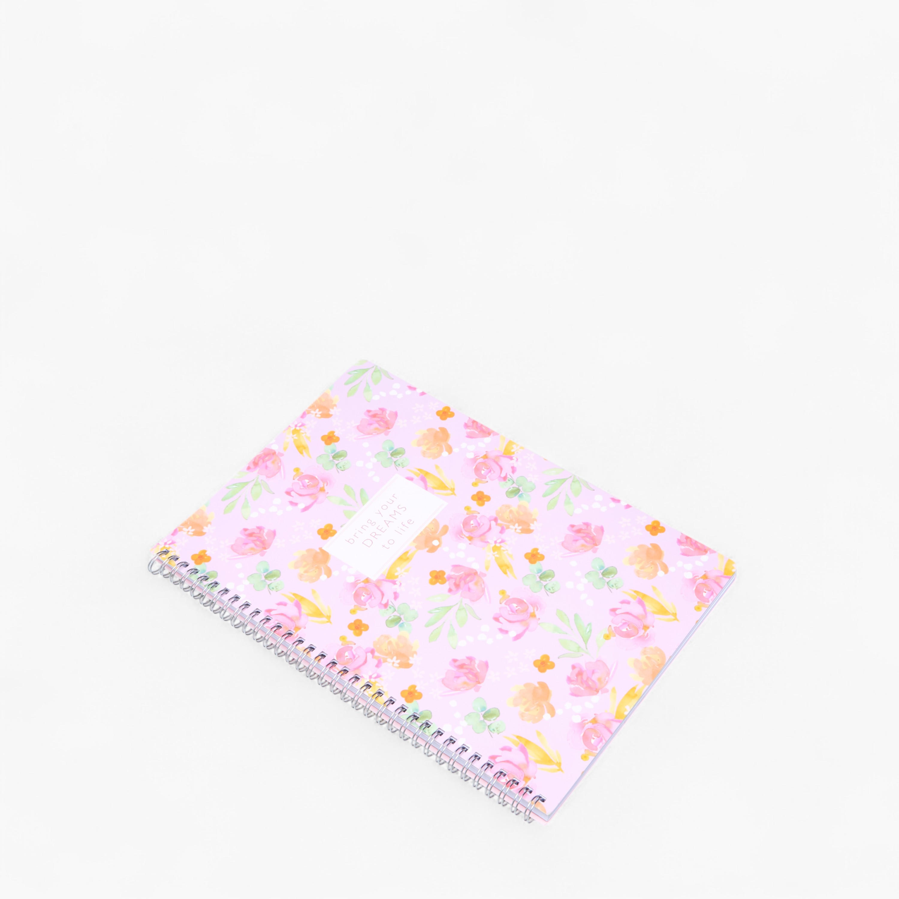 Floral Print 60-Sheet Ruled Sprial A4 Notebook-school-stationery-notebooks-image-2