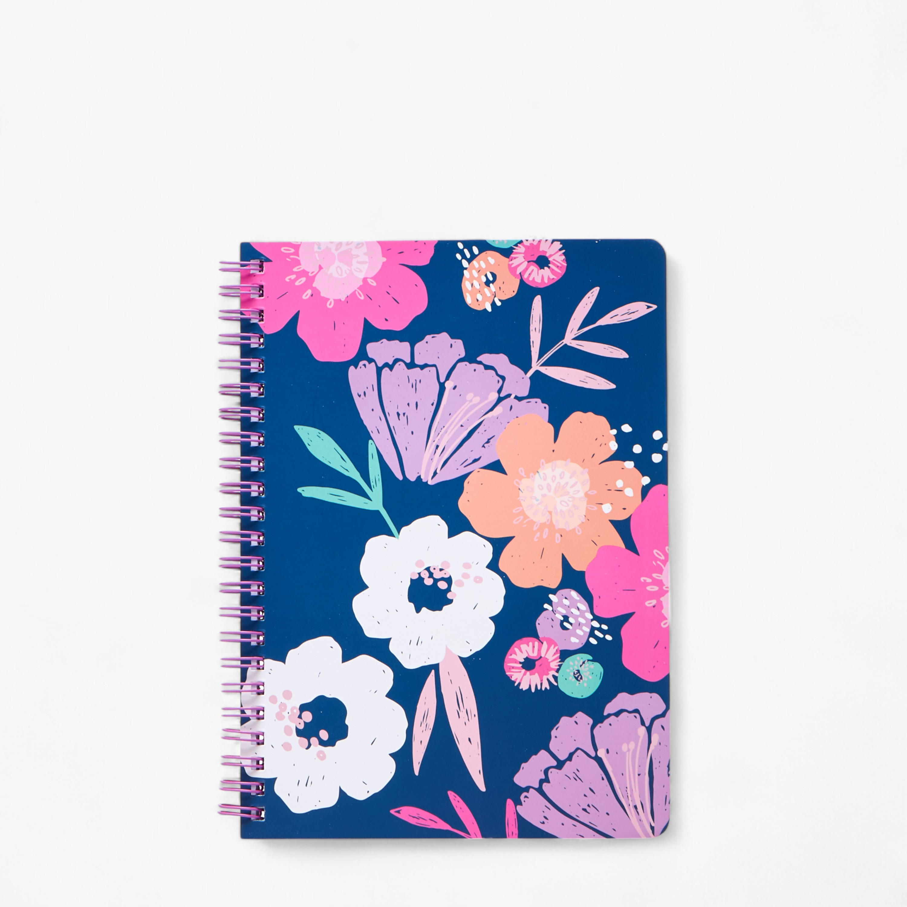 Floral Print 60-Sheet Ruled Sprial A5 Notebook-school-stationery-notebooks-image-1