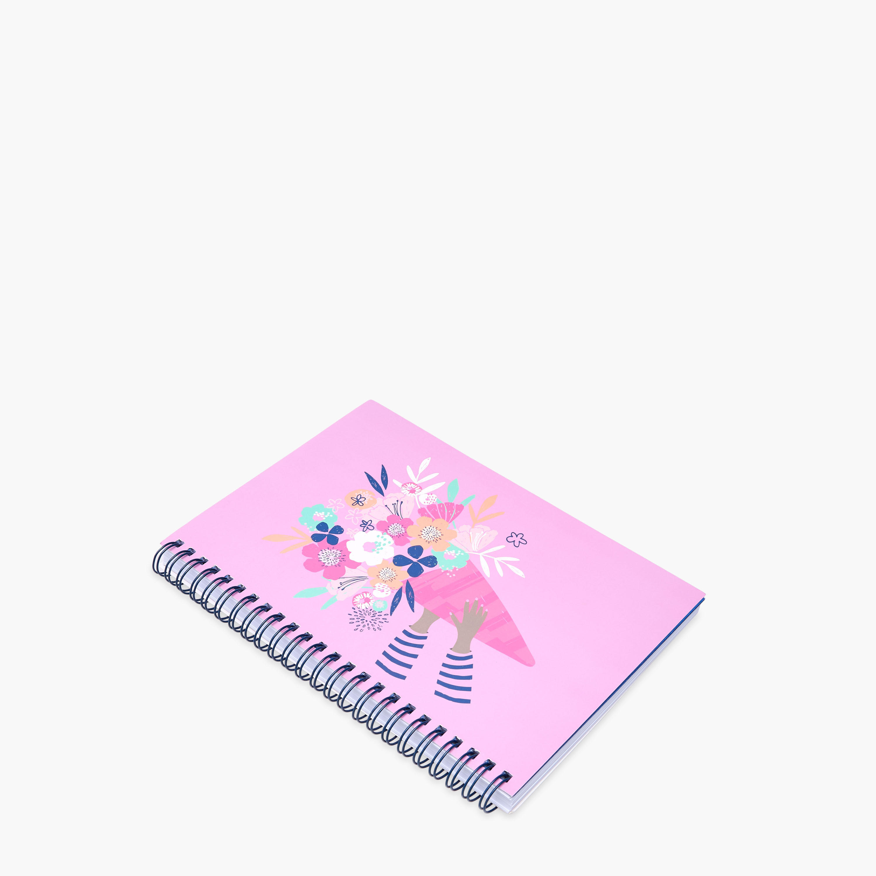 Floral Print A5 Ruled Spiral Notebook-school-stationery-notebooks-image-2