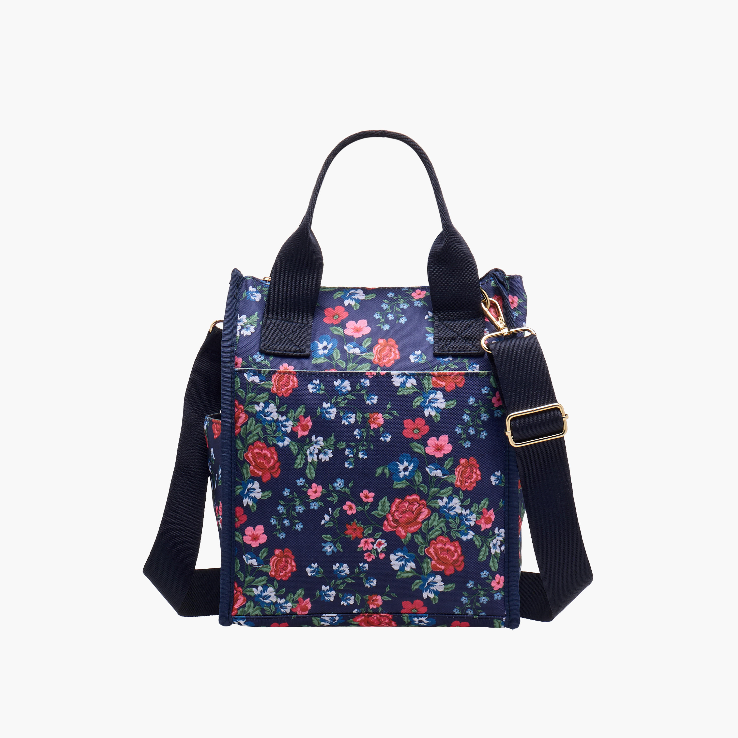 Floral Print Lunch Bag with Adjustable Strap-school-lunchessentials-lunchbags-image-1