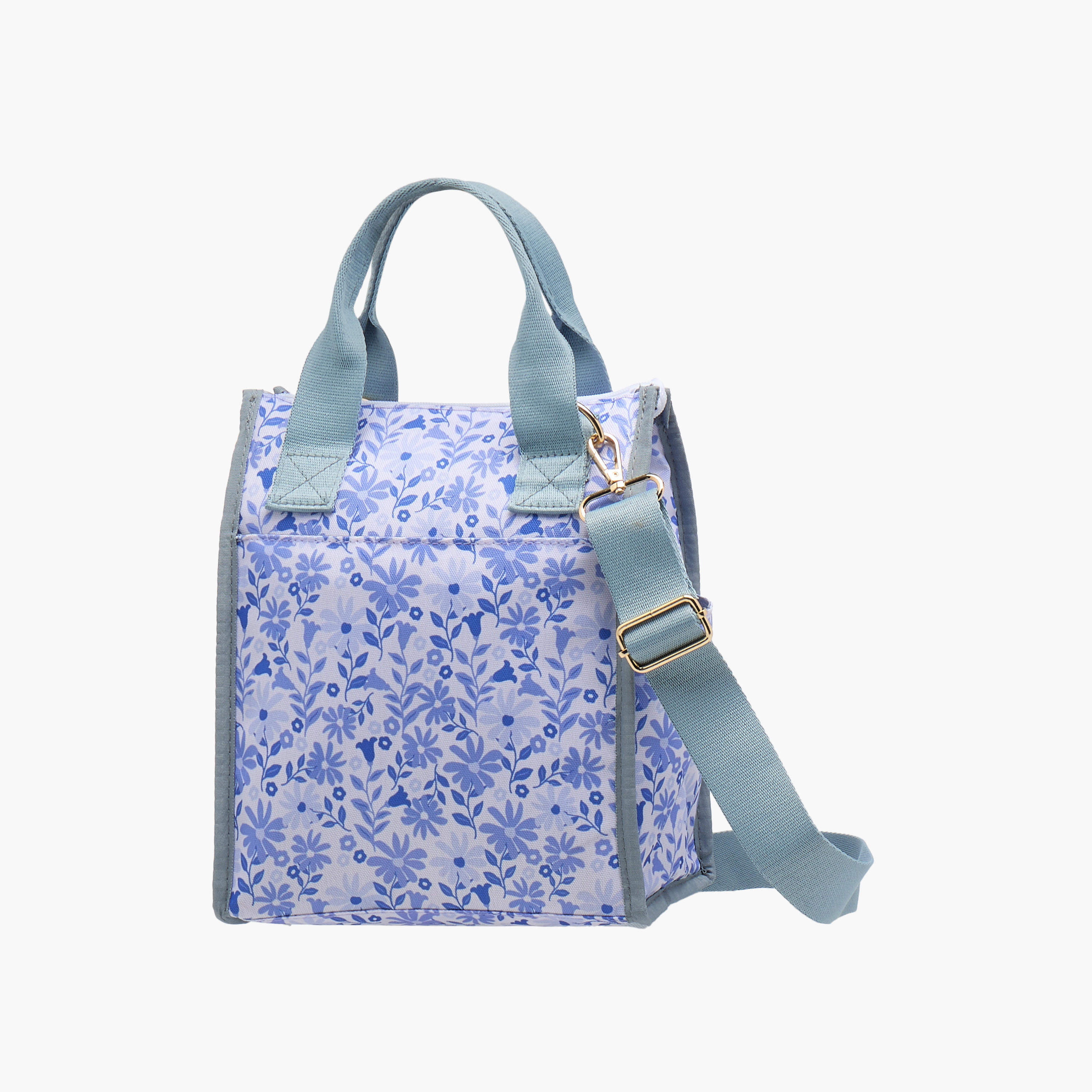 Floral Print Lunch Bag with Adjustable Strap-school-lunchessentials-lunchbags-image-2