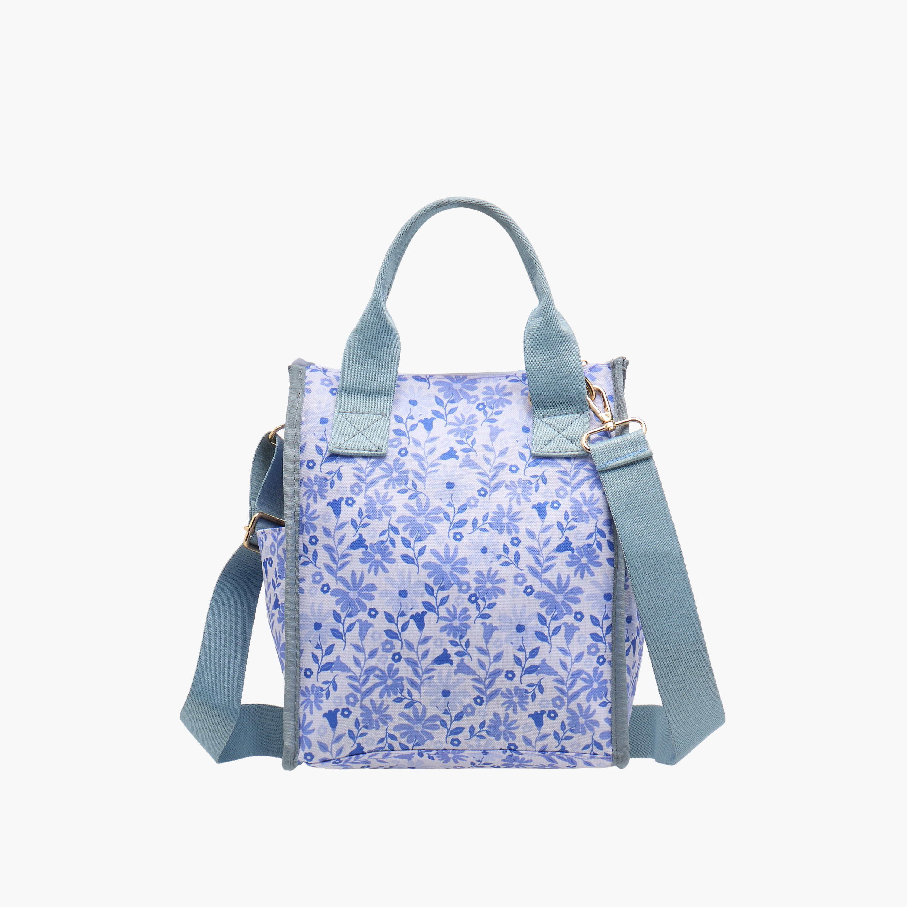 Floral Print Lunch Bag with Adjustable Strap-school-lunchessentials-lunchbags-image-3