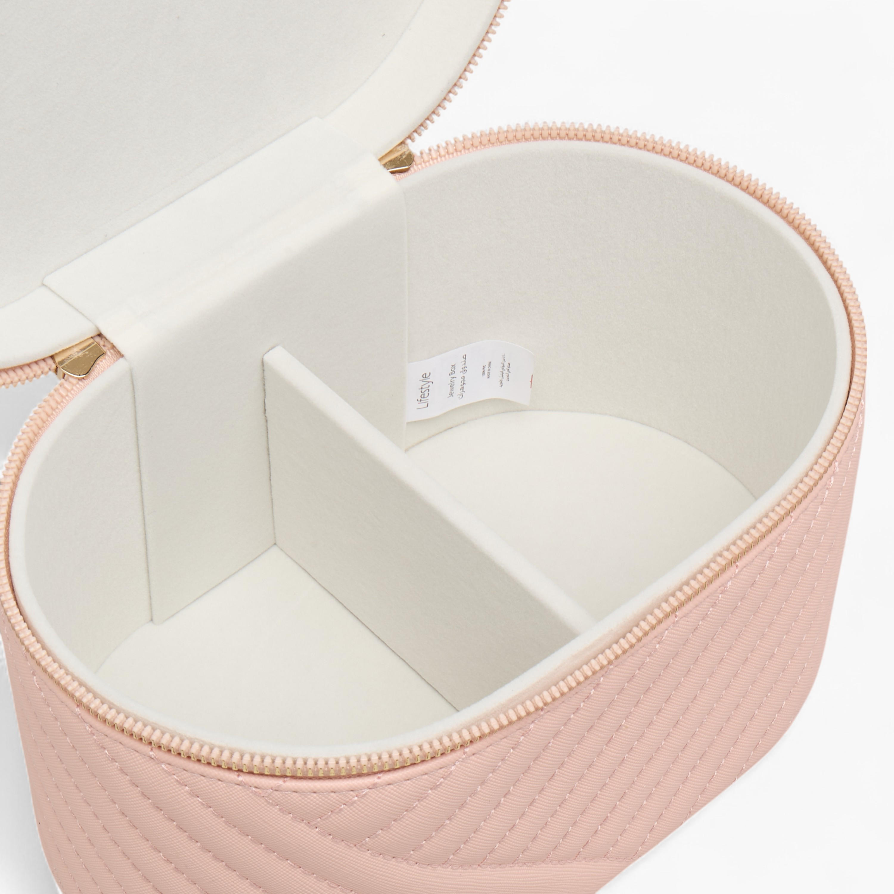 Ellipse Quilted Jewellery Box with Zip Closure-women-watchesandjewellery-jewellery-storage-image-3