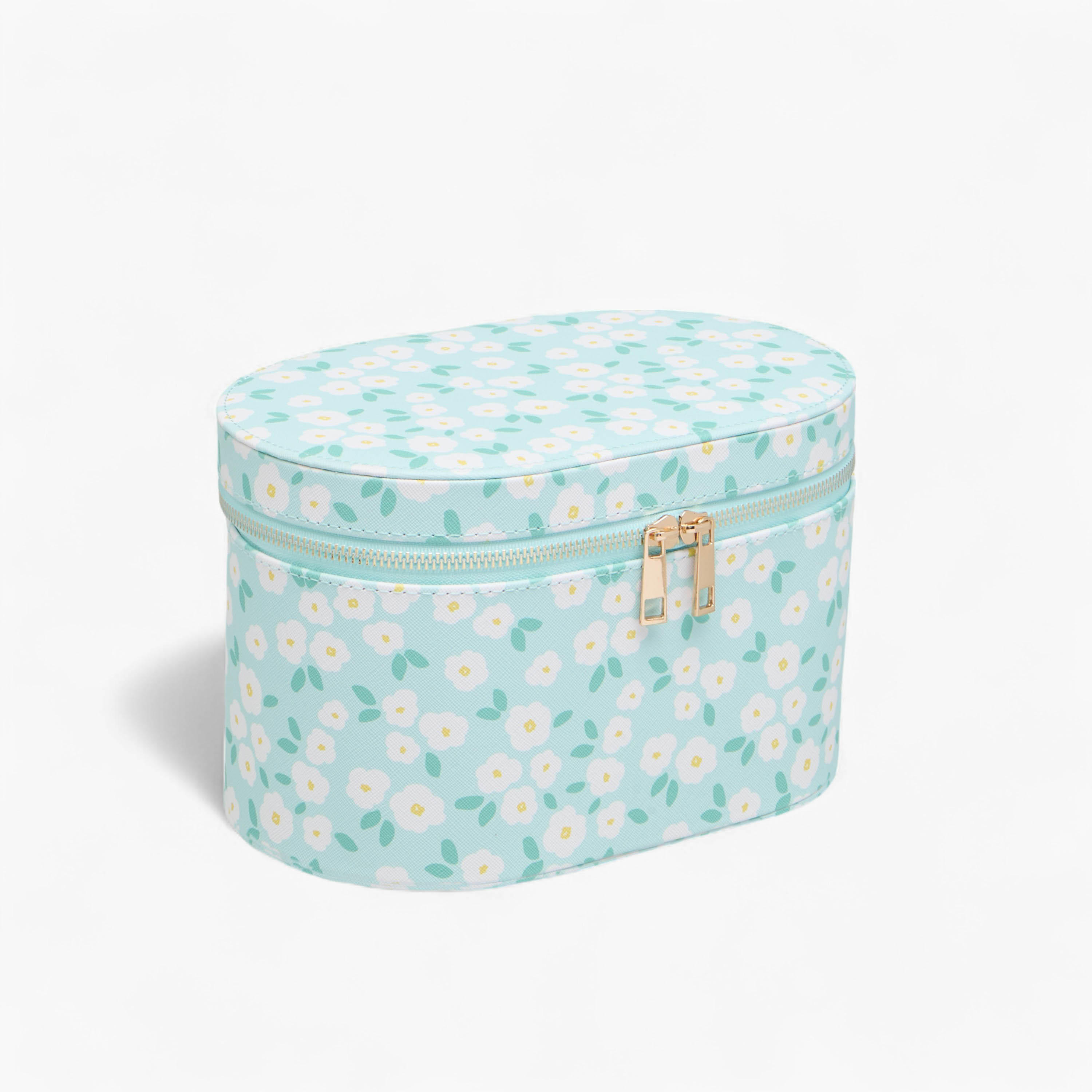 Floral Print Jewellery Box with Zip Closure - 23x15x14 cms-women-watchesandjewellery-jewellery-storage-image-1