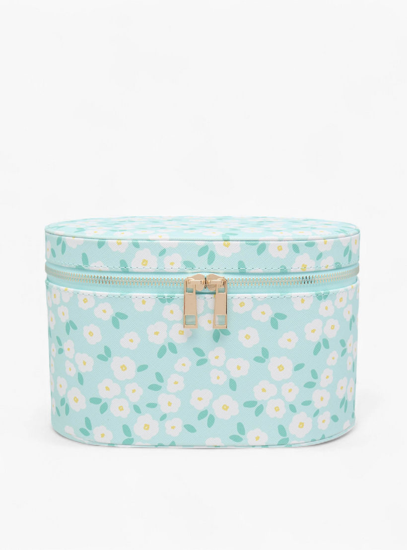 Floral Print Jewellery Box with Zip Closure - 23x15x14 cms-women-watchesandjewellery-jewellery-storage-image-2