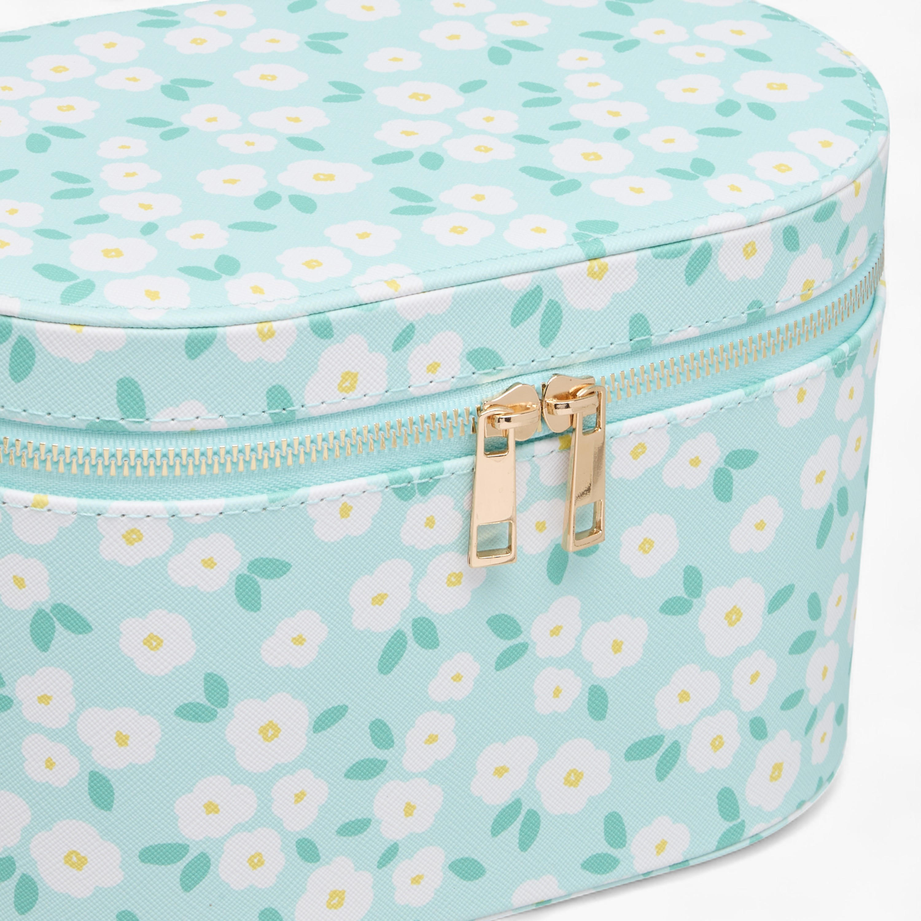 Floral Print Jewellery Box with Zip Closure - 23x15x14 cms-women-watchesandjewellery-jewellery-storage-image-3