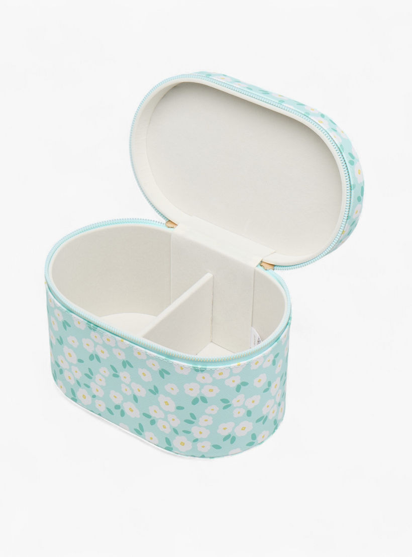 Floral Print Jewellery Box with Zip Closure - 23x15x14 cms-women-watchesandjewellery-jewellery-storage-image-4