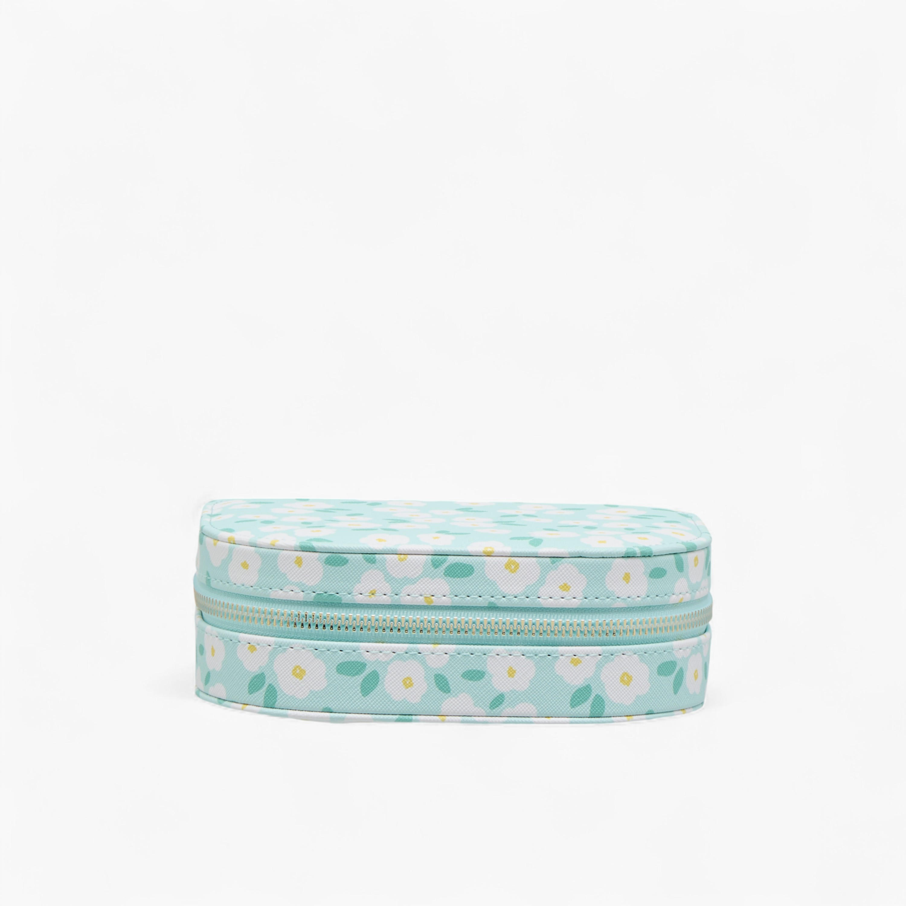 Floral Print Jewellery Box with Zip Closure - 17x6x13 cms-women-watchesandjewellery-jewellery-storage-image-1