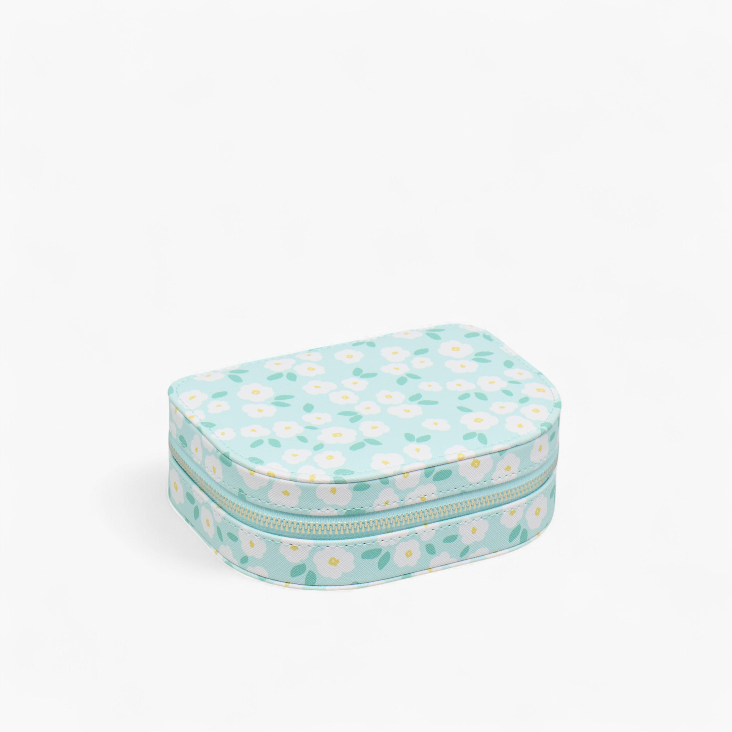 Floral Print Jewellery Box with Zip Closure - 17x6x13 cms-women-watchesandjewellery-jewellery-storage-image-3