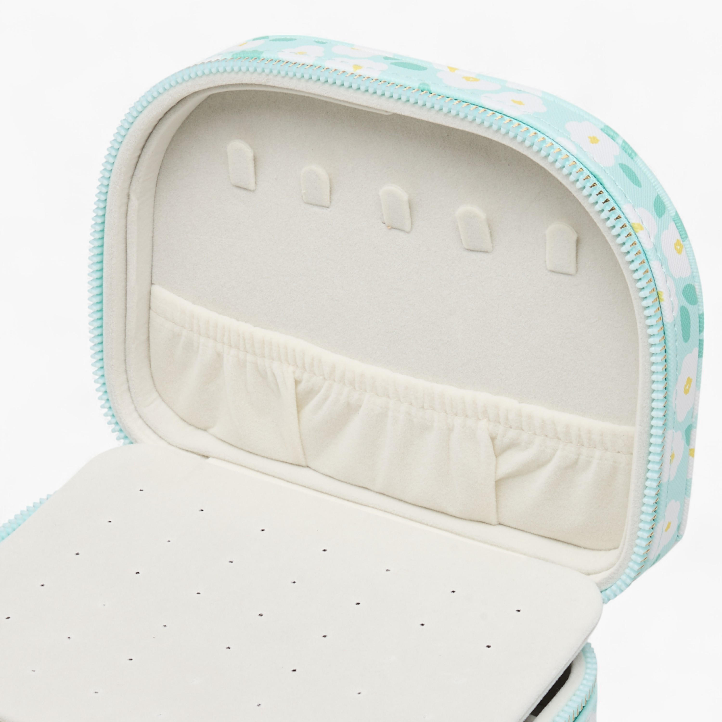 Floral Print Jewellery Box with Zip Closure - 17x6x13 cms-women-watchesandjewellery-jewellery-storage-image-7