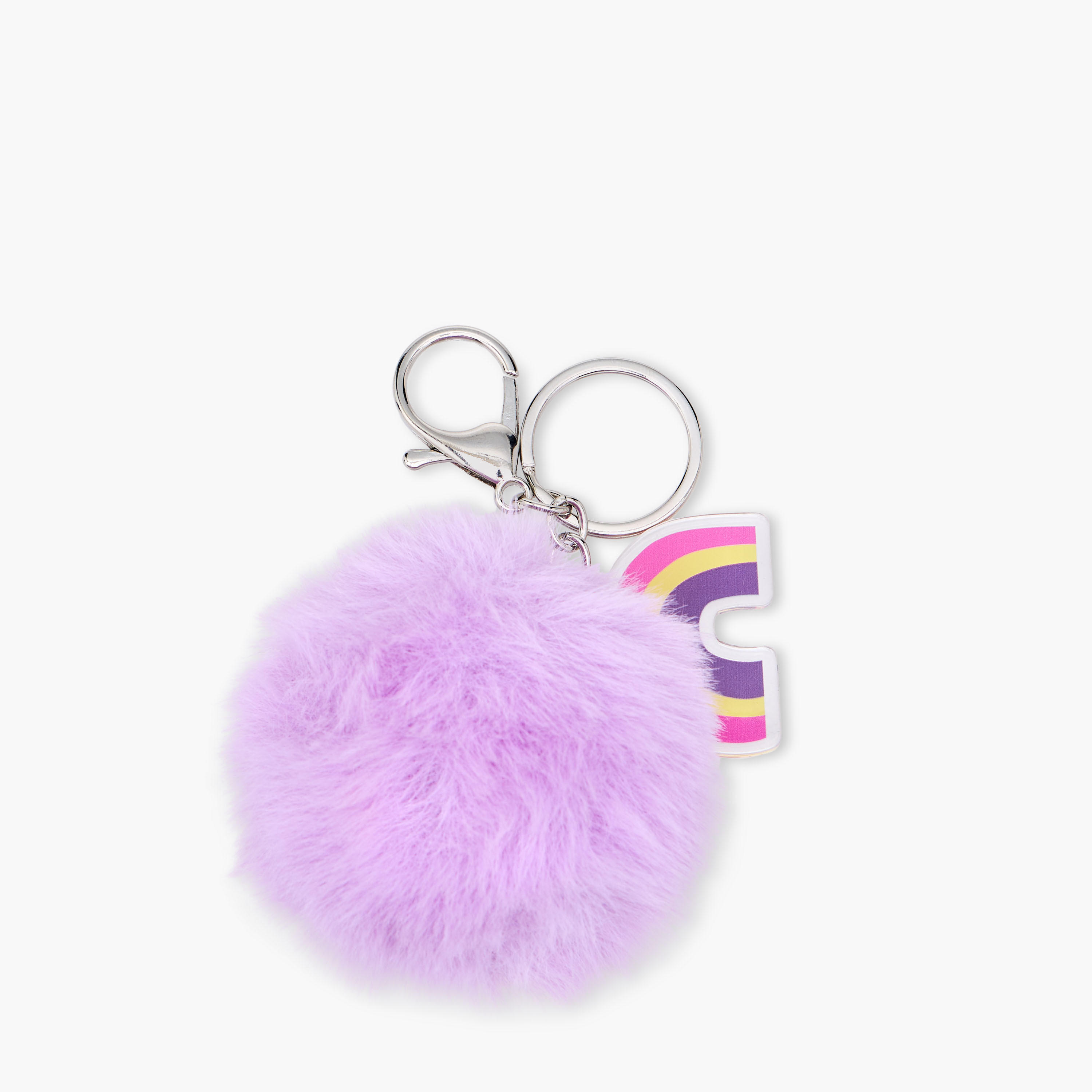 Pom Pom Accent Keychain with Lobster Hook-girls-accessories-keyringsandbagcharms-image-2