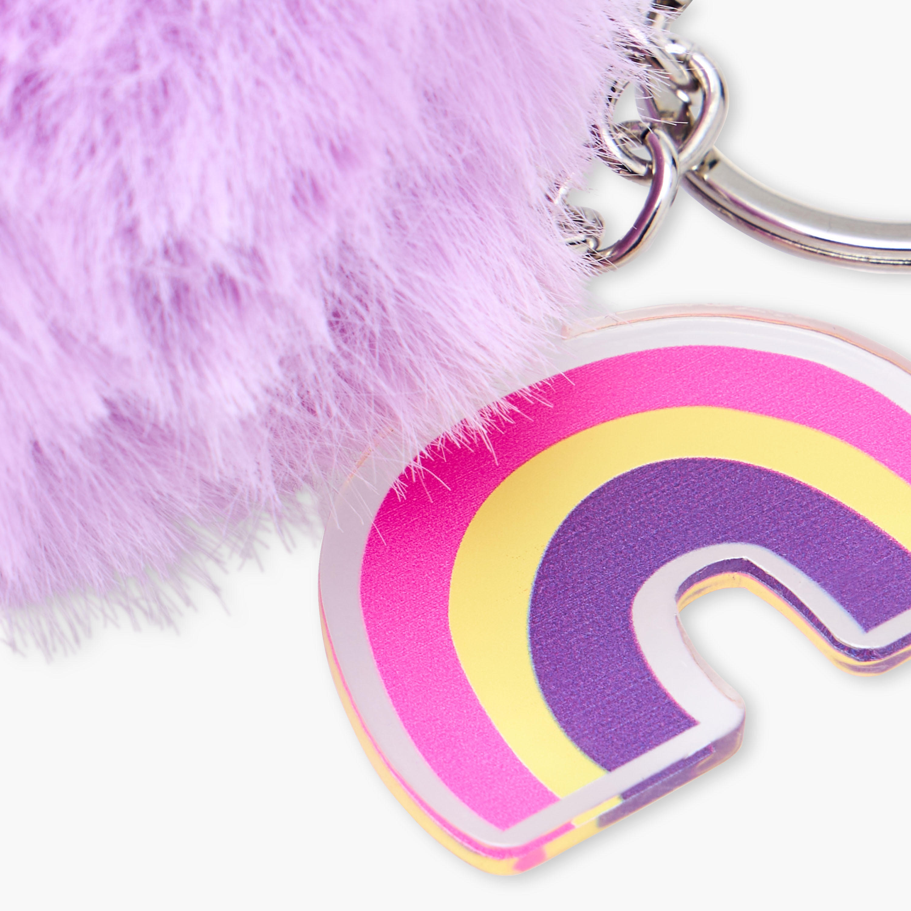 Pom Pom Accent Keychain with Lobster Hook-girls-accessories-keyringsandbagcharms-image-3