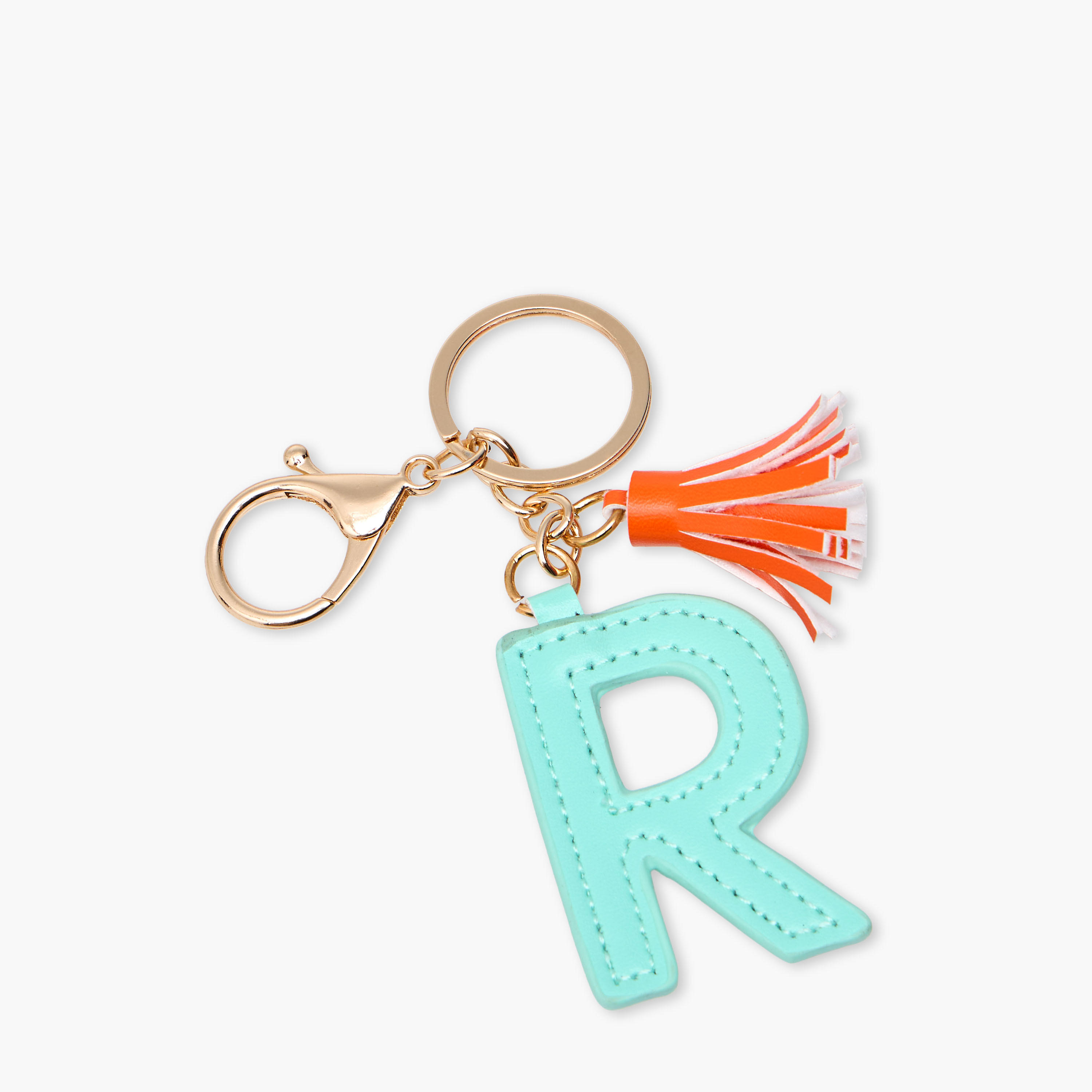 Initial "R" Accent Keychain with Lobster Hook and Tassel Charm-girls-accessories-keyringsandbagcharms-image-2