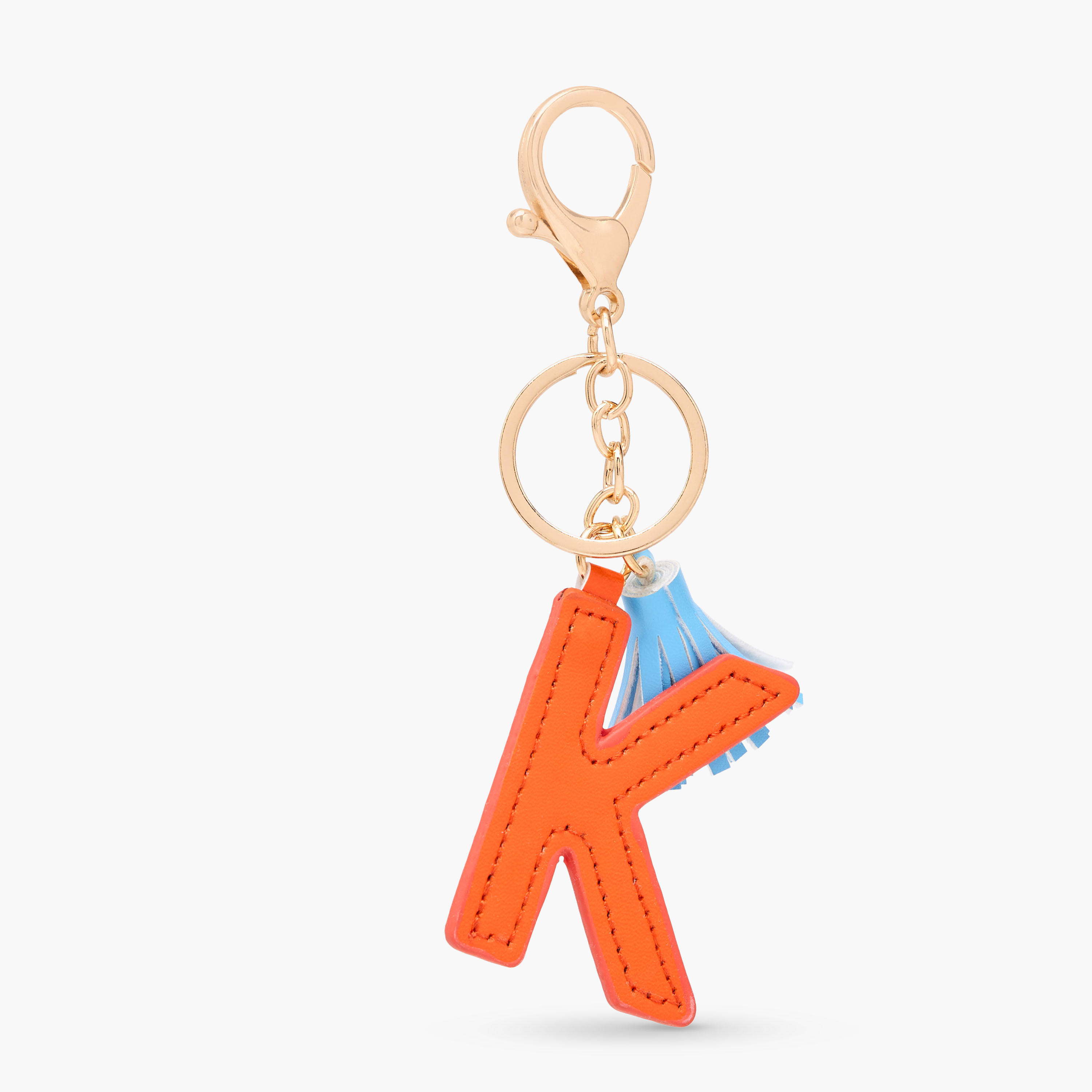 Initial "K" Accent Keychain with Lobster Hook and Tassel Charm-girls-accessories-keyringsandbagcharms-image-1