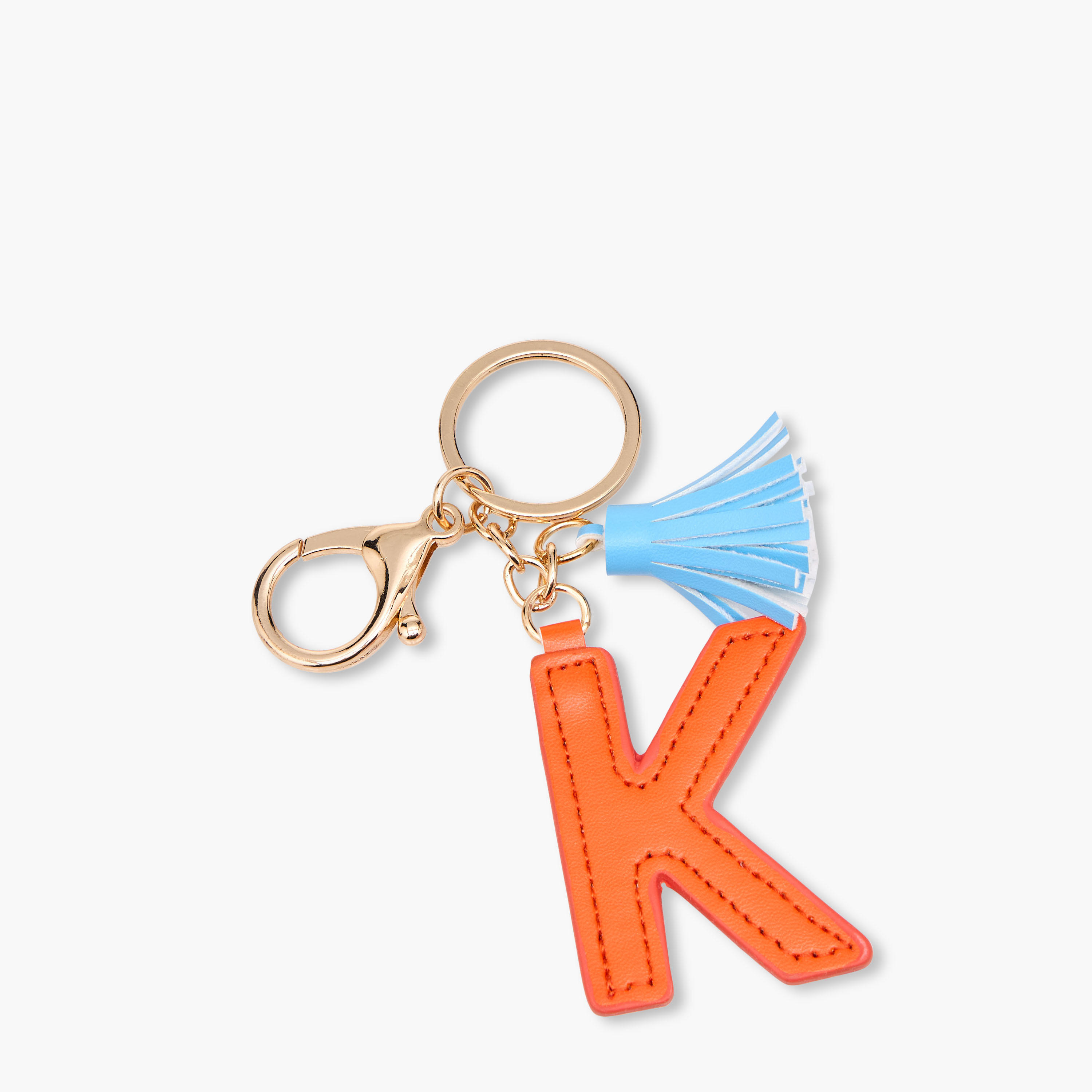 Initial "K" Accent Keychain with Lobster Hook and Tassel Charm-girls-accessories-keyringsandbagcharms-image-2