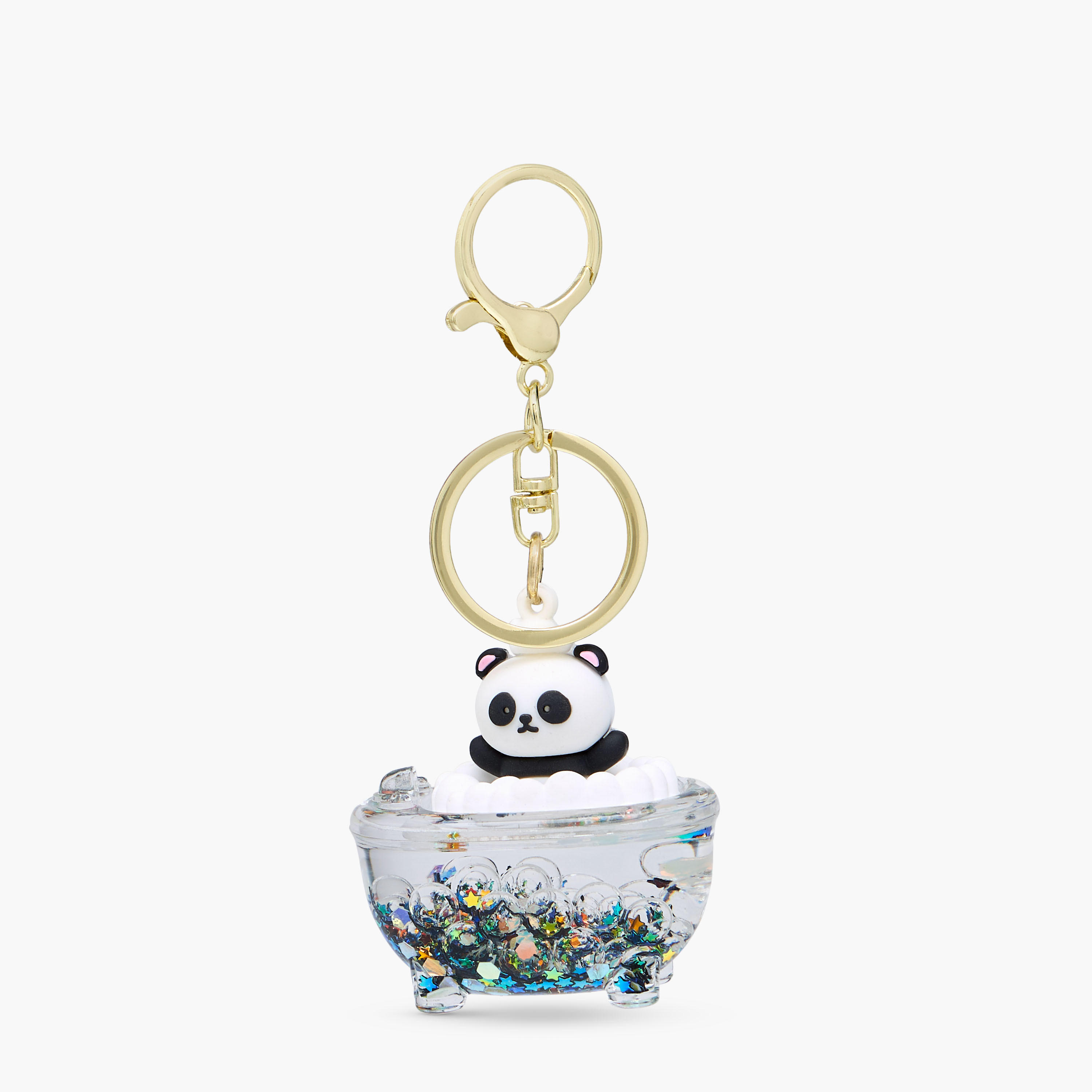 Panda with Bubbles Accent Keychain with Lobster Hook-girls-accessories-keyringsandbagcharms-image-1
