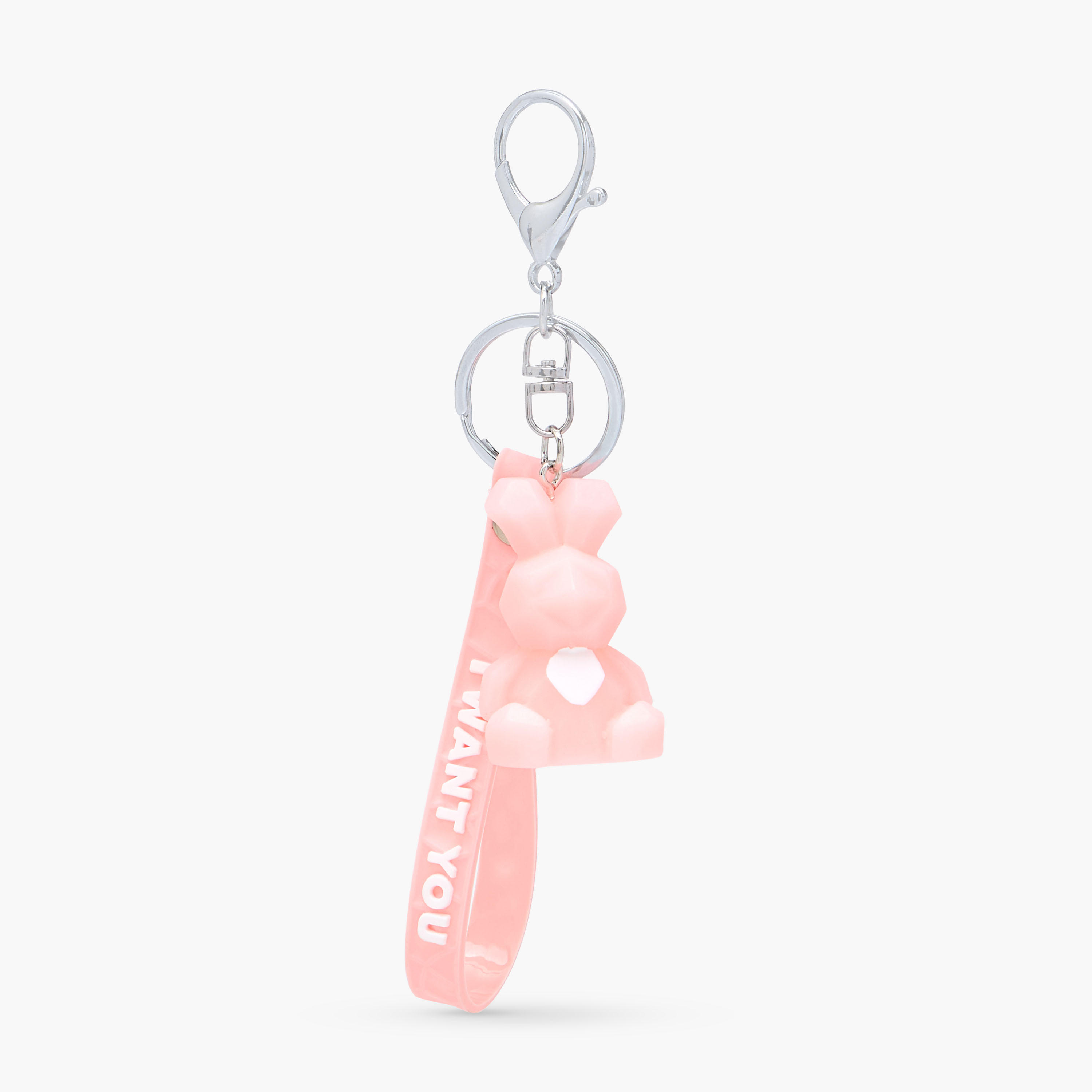 Bunny Charm Keyring with Strap and Lobster Hook-girls-accessories-keyringsandbagcharms-image-1