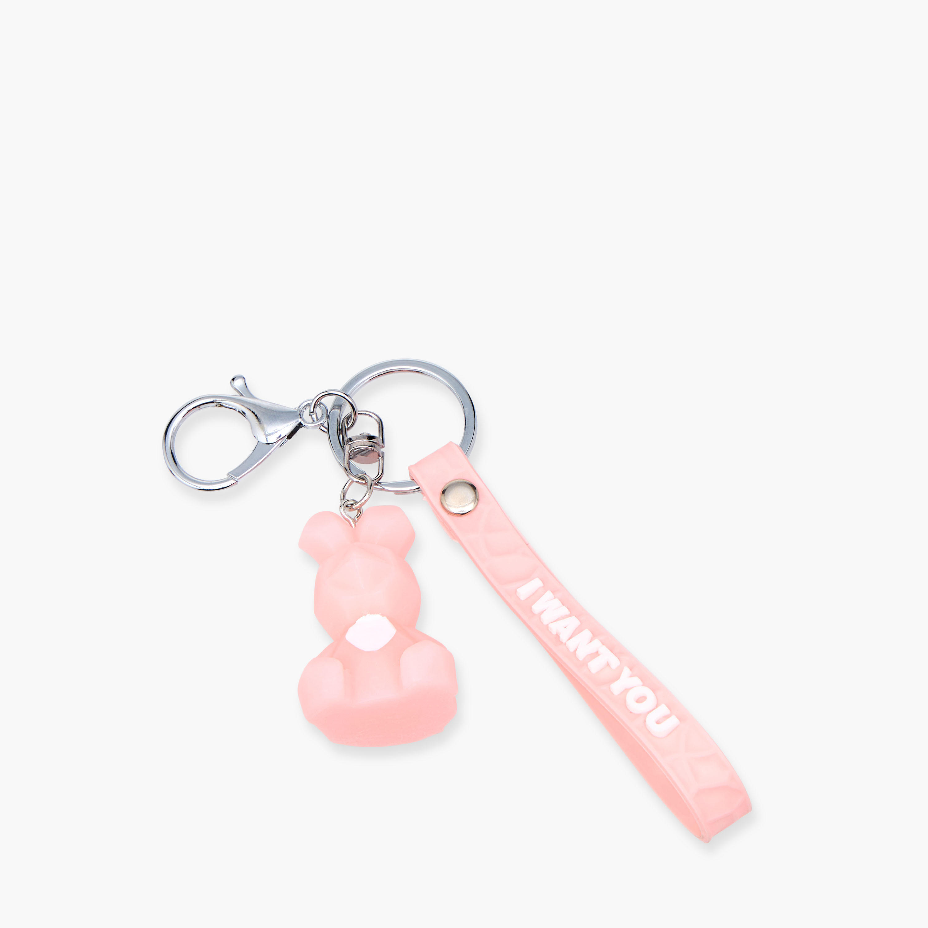 Bunny Charm Keyring with Strap and Lobster Hook-girls-accessories-keyringsandbagcharms-image-2