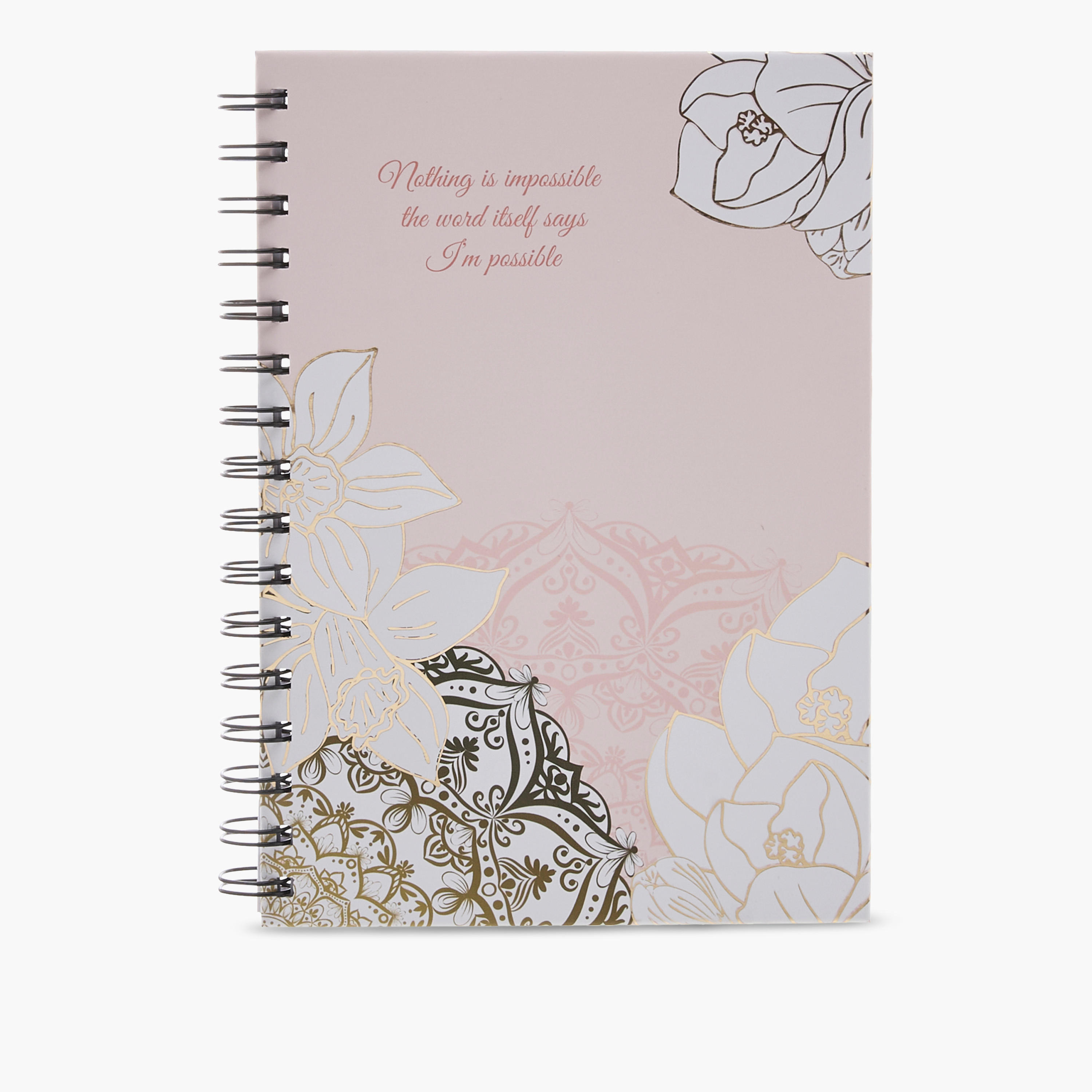Slogan Print A5 Hardbound Spiral Notebook-school-stationery-notebooks-image-1