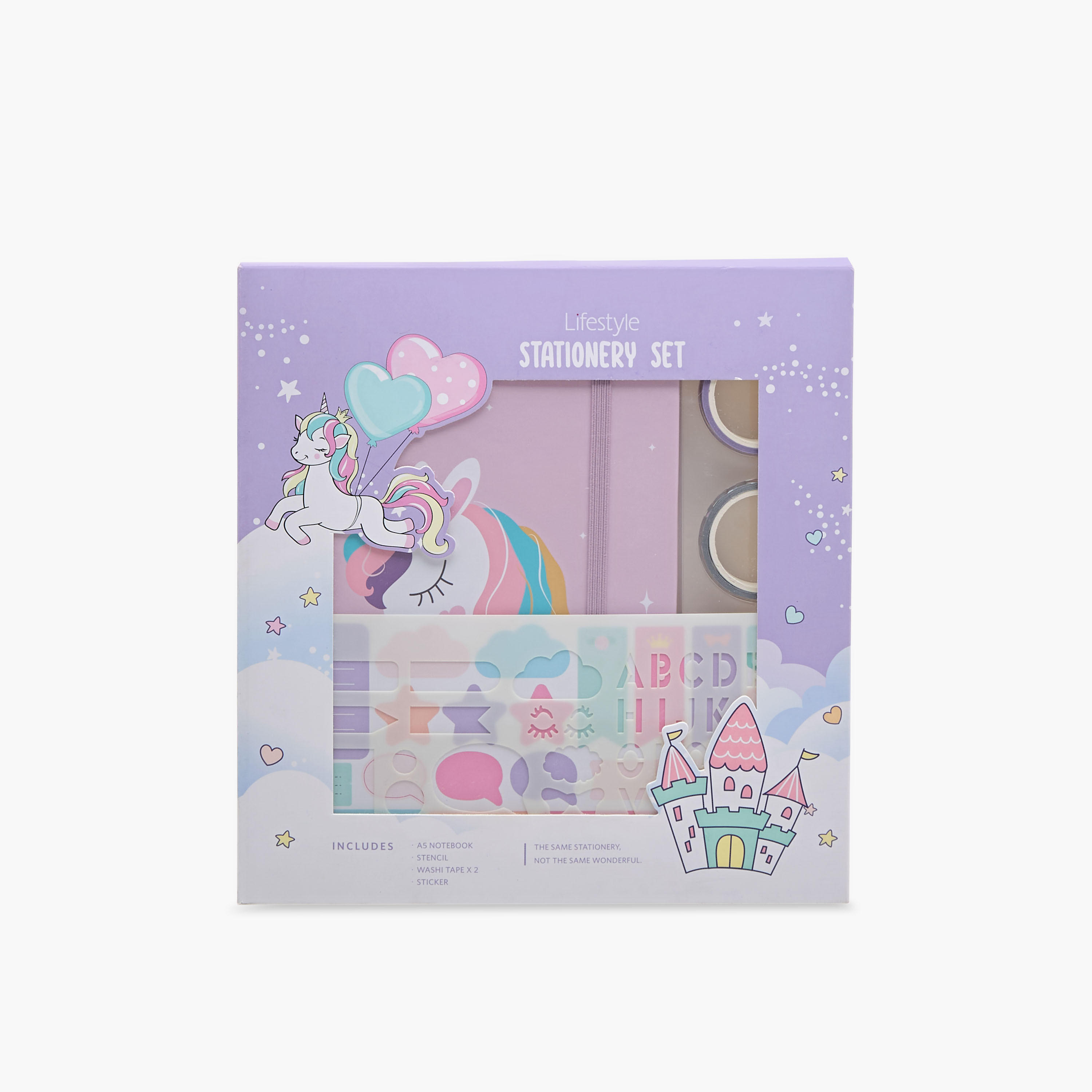 Unicorn Print 4-Piece Assorted Stationery Set-school-stationery-sets-image-6