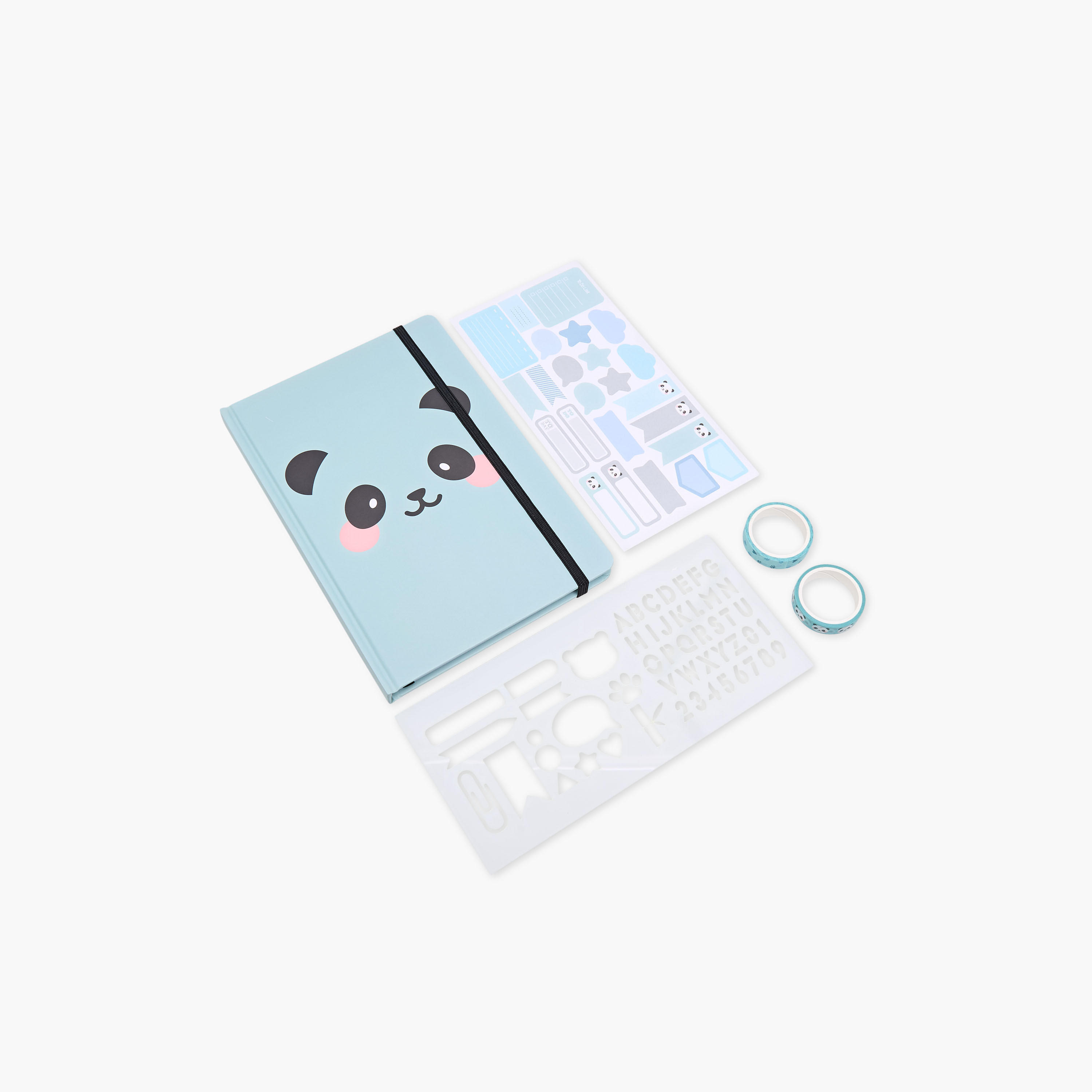 طقم قرطاسية 4 قطع متنوعة بطبعات باندا-school-stationery-sets-image-2
