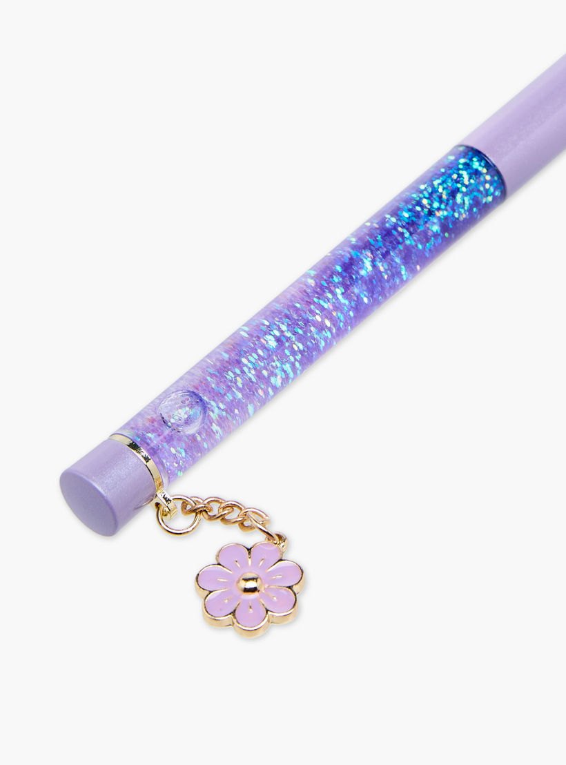 Glitter Detail Pen with Floral Charm-school-stationery-pensandpencils-image-3