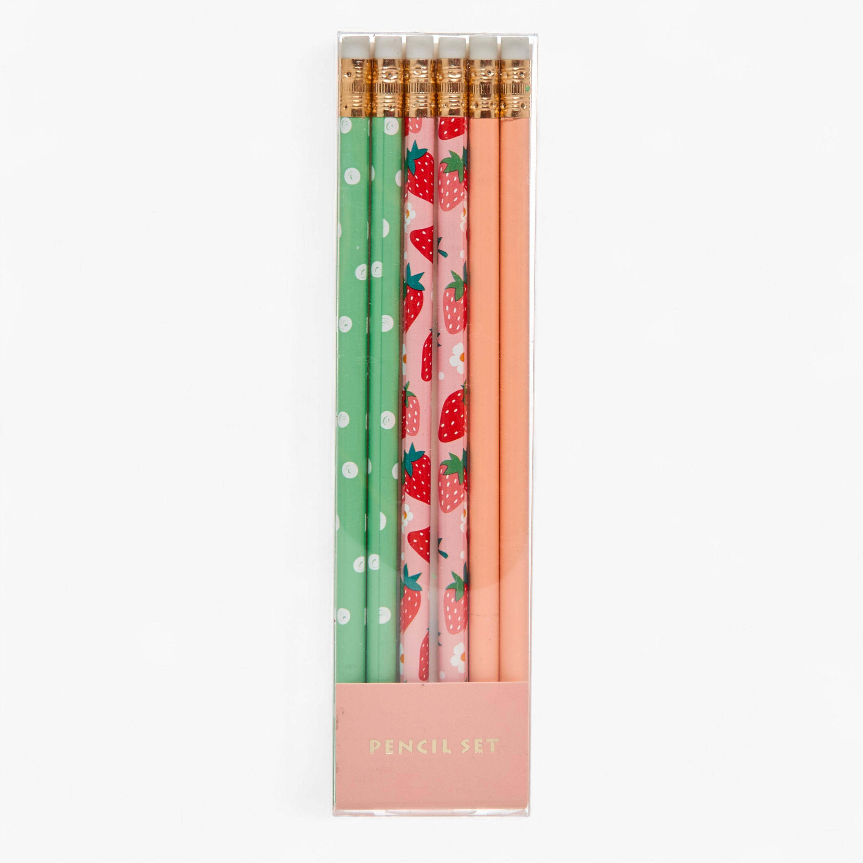 Assorted 6-Piece Wooden Pencil Set-school-stationery-pensandpencils-image-1