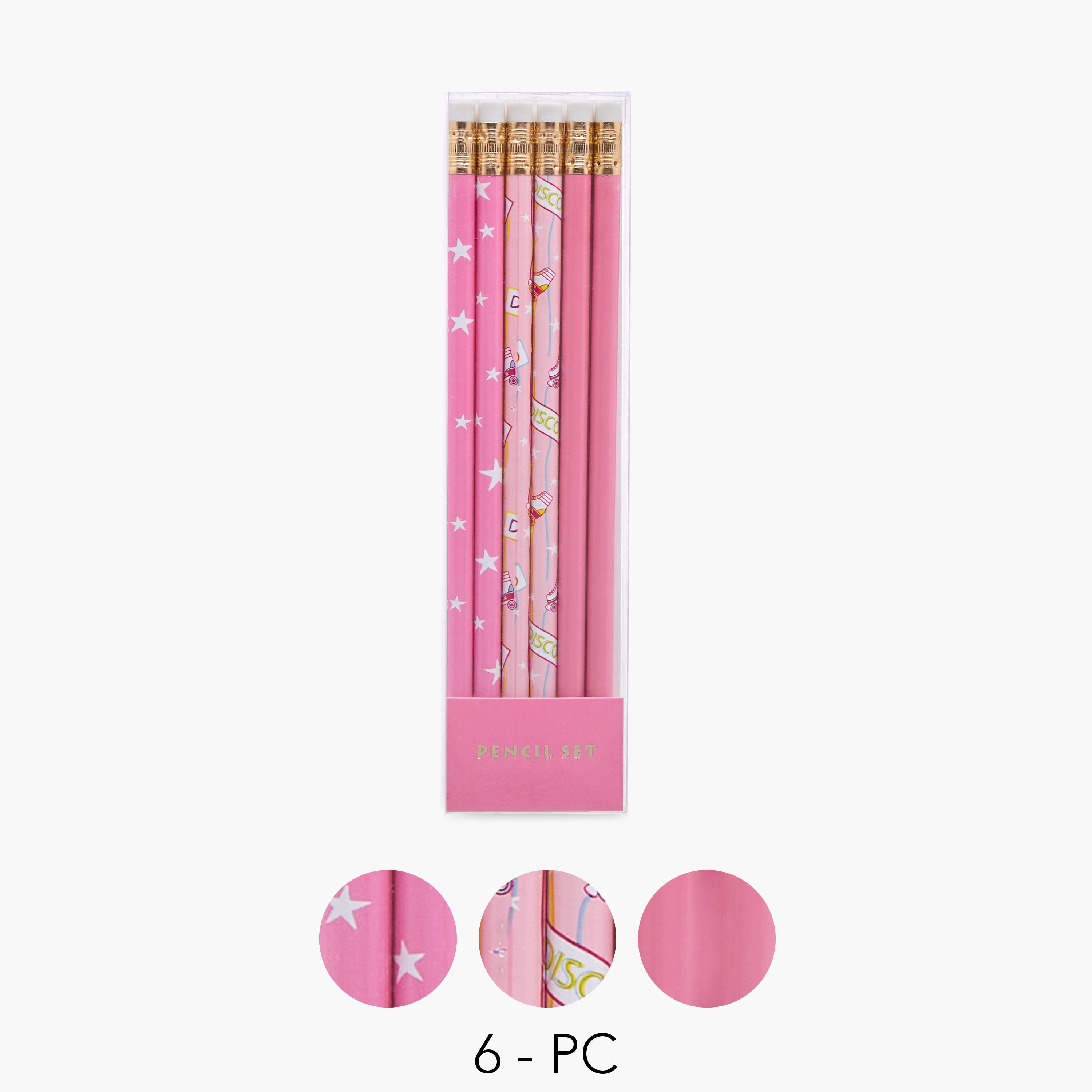 Assorted Wooden Pencil - Set of 6-school-stationery-pensandpencils-image-1